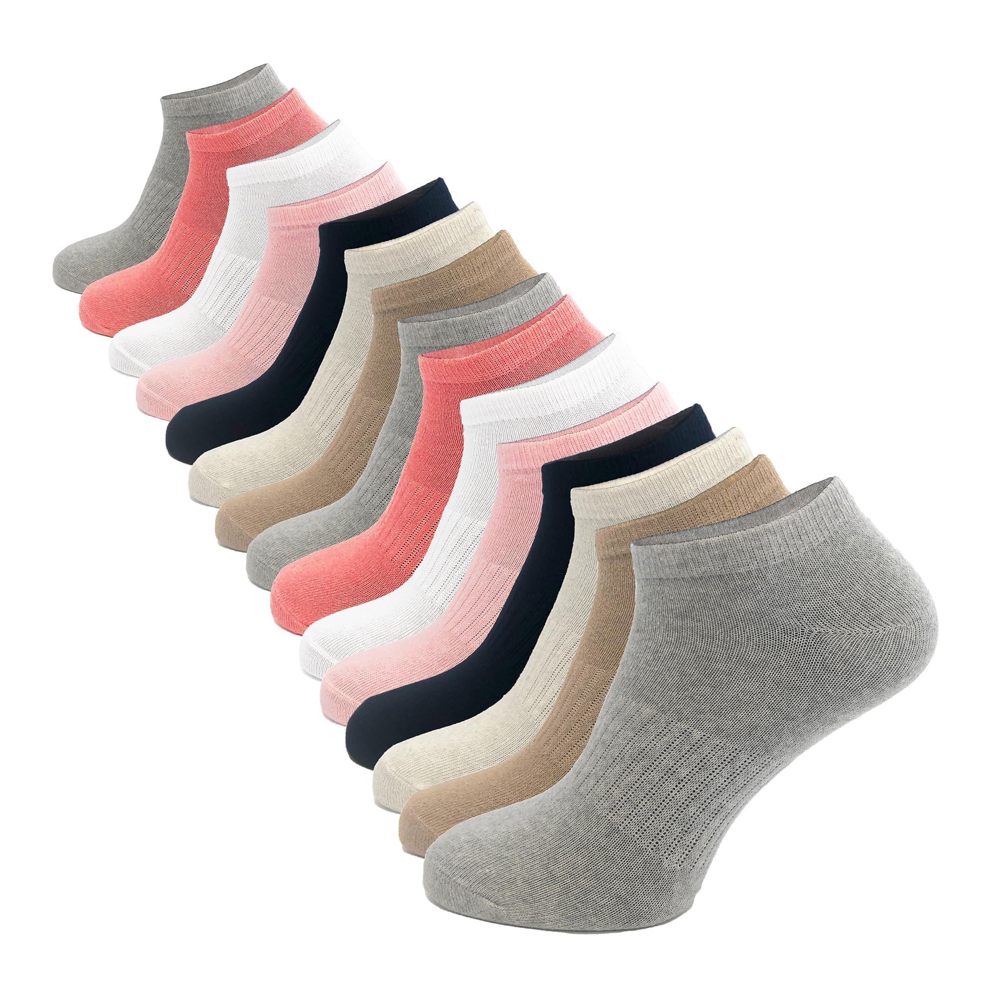The Essentials Wardrobe Women's Assorted Fco 15 Pack Trainer Liner Socks - Uk 4-8/Eu 37-44