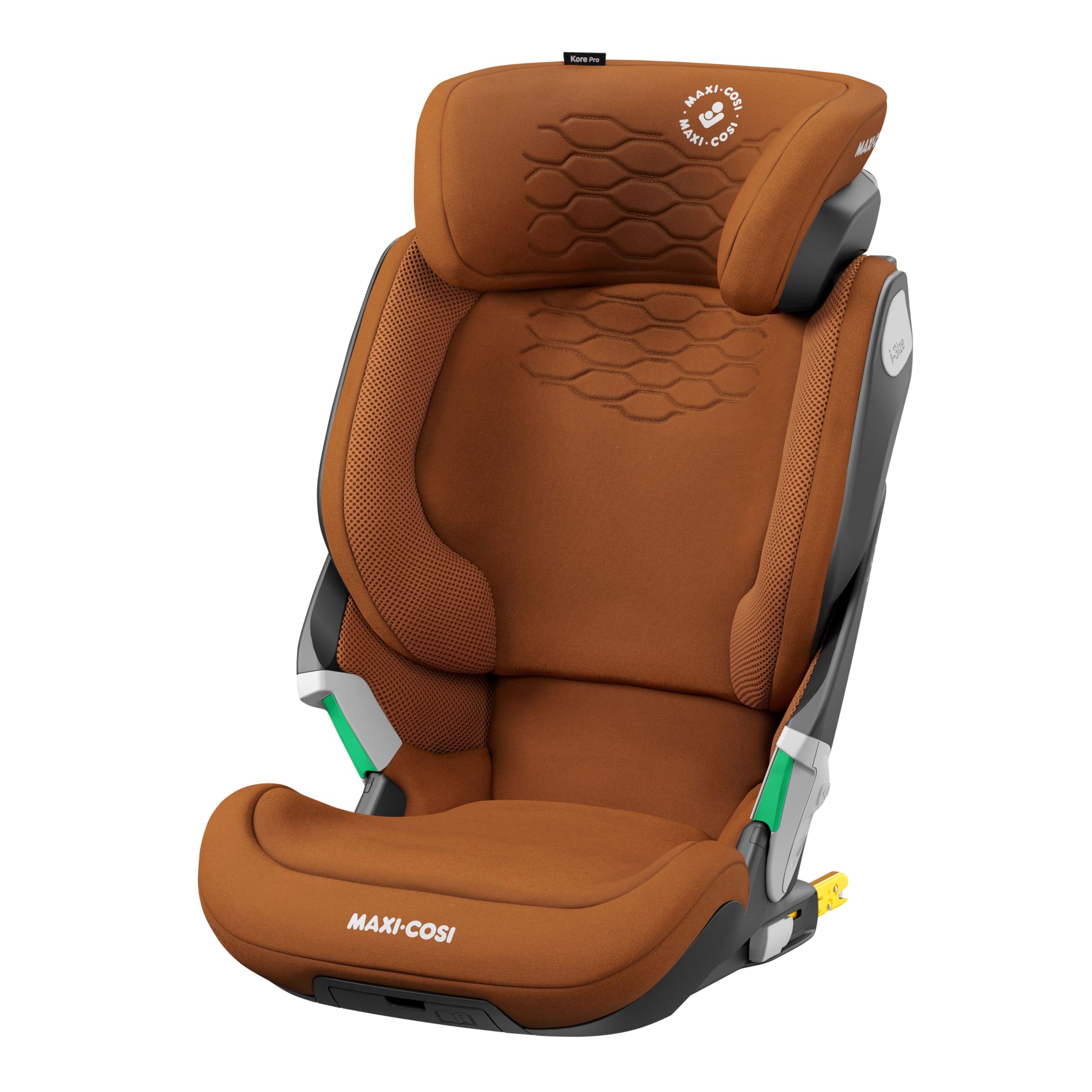 Maxi-Cosi Kore Pro i-Size Kindersitz, 3.5–12 Jahre, 100–150 cm, ClickAssist Licht, Verstellbare Höhe/Breite, Side Protection System+, Authentic Cognac
