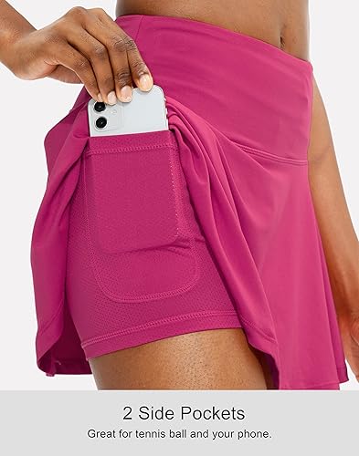 Vista 103 de SANTINY - Falda de tenis plisada para mujer, con 4 bolsillos, falda pantalón atlética con cintura alta, casual, para golf, correr Negro