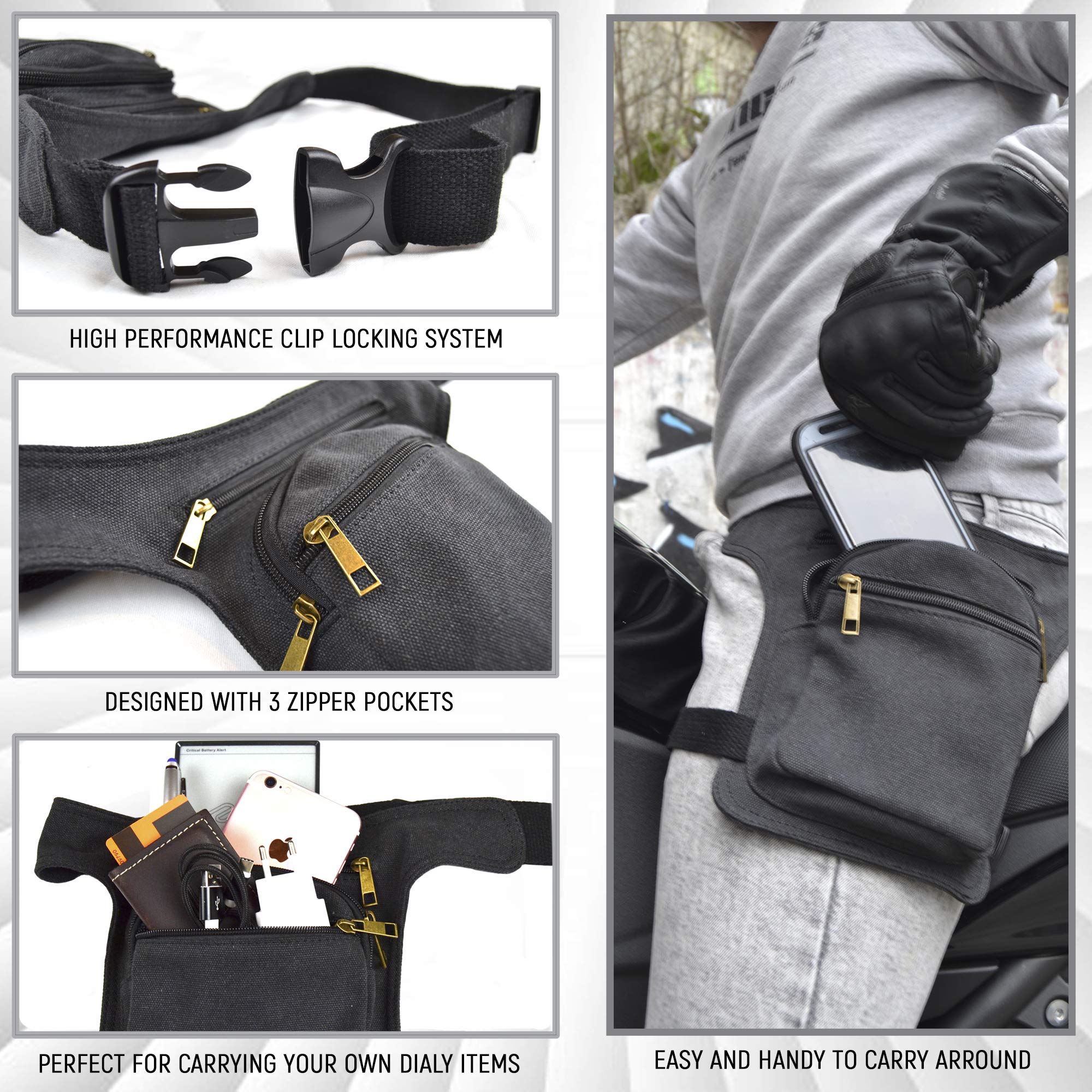 Marsupio da Gamba Tattico Moto Militare Borsello Cintura Porta Cellulare Per Uomo Donna