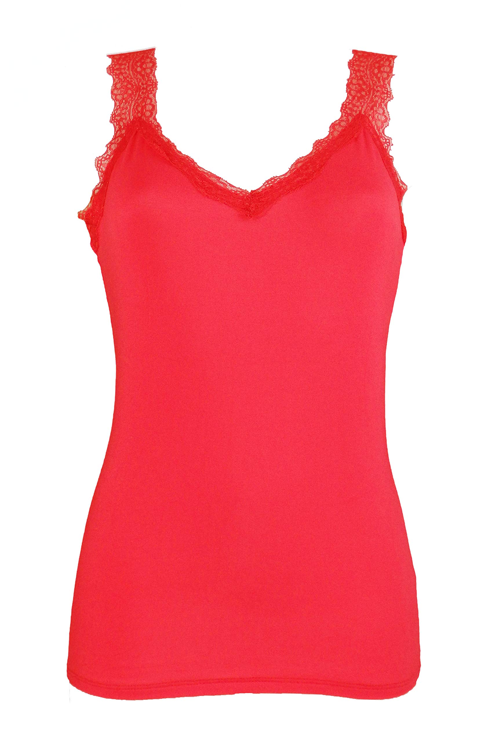 Miss Rouge Top, camiseta de tirantes de encaje