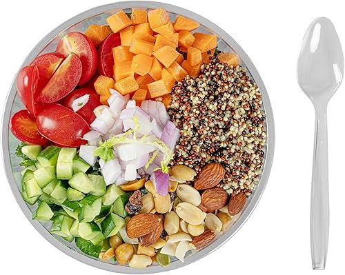 Vista 10 de Restaurantware Moderna - Cucharas desechables de 7.3 pulgadas, 250 cubiertos de plástico transparente reciclables, resistentes a las grietas