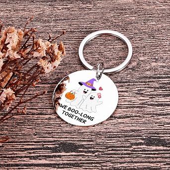 Halloween Boo Basket Stuffers for Him Her Spooky Basket Stuffers for Women Men Halloween Gifts for Girlfriend Boyfriend Couple Boo Hallo-ween Keychain Cute Ghost Horror Gifts for Husband Girls Boys