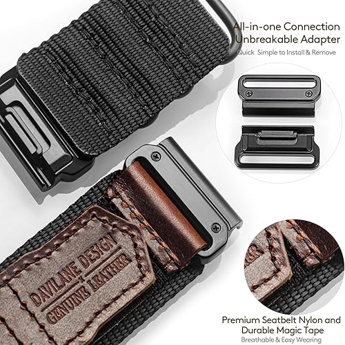 Miniatura 4 de Compatible With Garmin Watch Band, Leather Watch Band Sports Strap For FnixInstinctTactixVivoactiveApproachMARQQuatixD2ForerunnerEnduro,202226MM