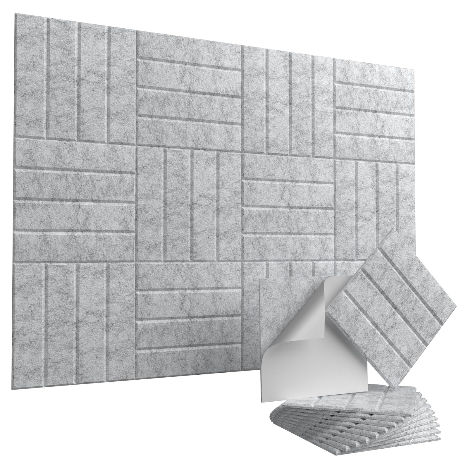 Vieshful 10 Stück Akustikpaneele Selbstklebend – 30x30x1cm Schallschutzplatten & Wandpaneele selbstklebend aus Filz, Hochdichte Akustikplatten für Wandverkleidung, Tonstudio, Heim & Büro, Grau