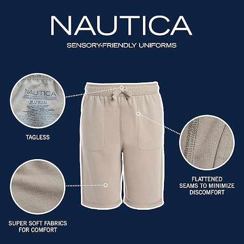 Miniatura 3 de Nautica Uniforme escolar para niños pequeños, pantalón corto de rizo francés