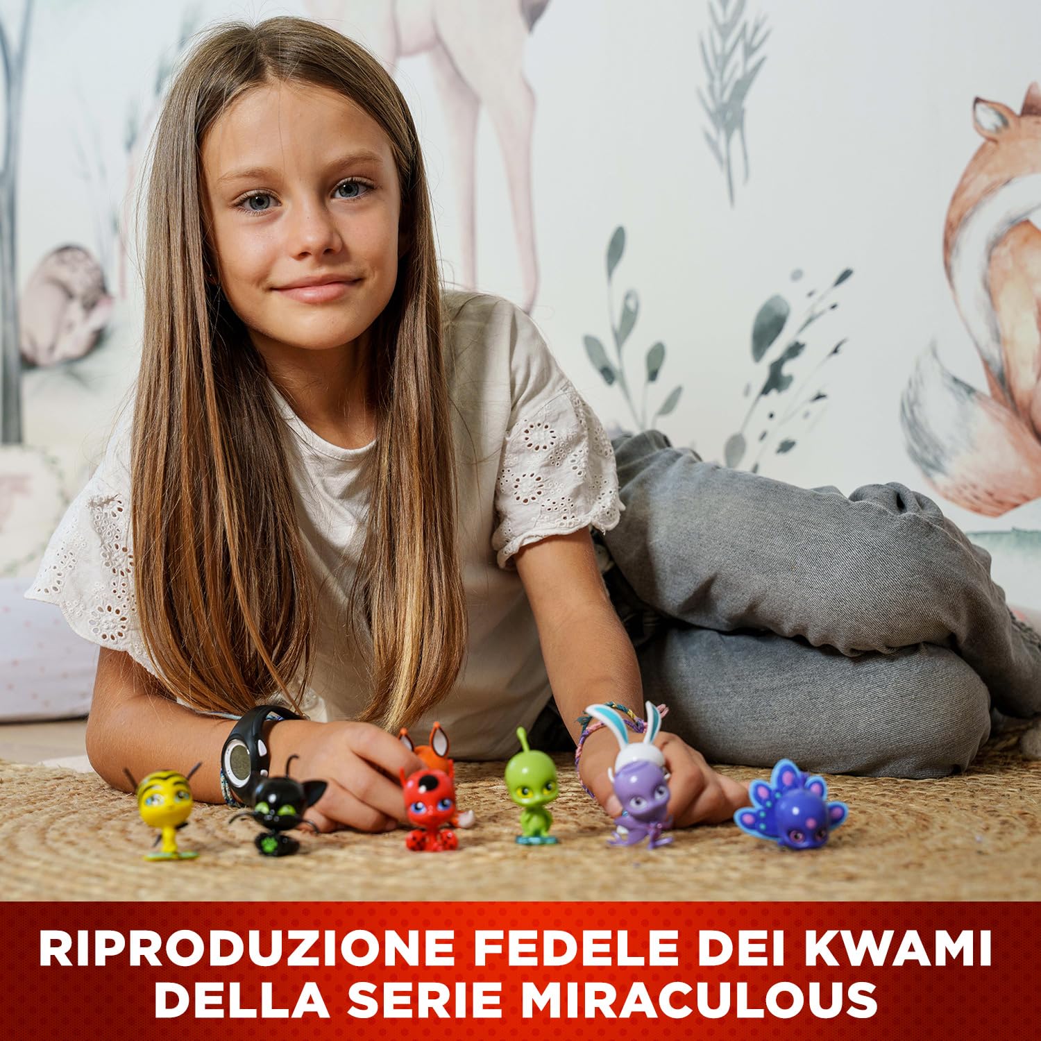 BANDAI - Miraculous - Confezione di 8 Kwami – Collezione di Mini-figure - Set con 8 Kwami - Piccole Figurine Carine Ladybug - Giocattolo per Bambini da 4 Anni in su - P50532