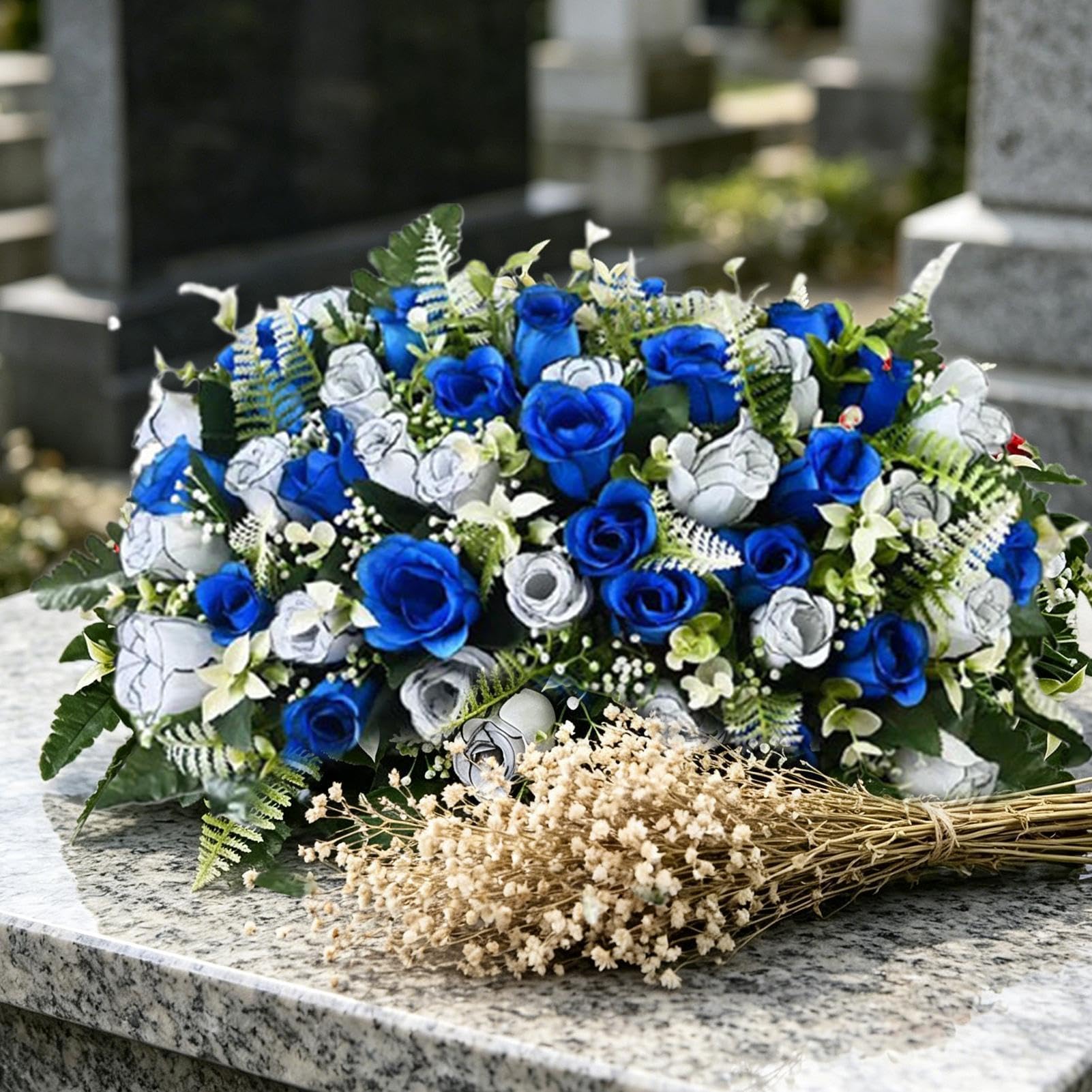 Générique Fleurs artificielles pour cimetière Roses artificielles mémorial