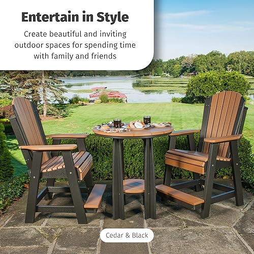 Miniatura 6 de LuxCraft Silla Balcón - Altura del mostrador - (Gris paloma sobre pizarra)