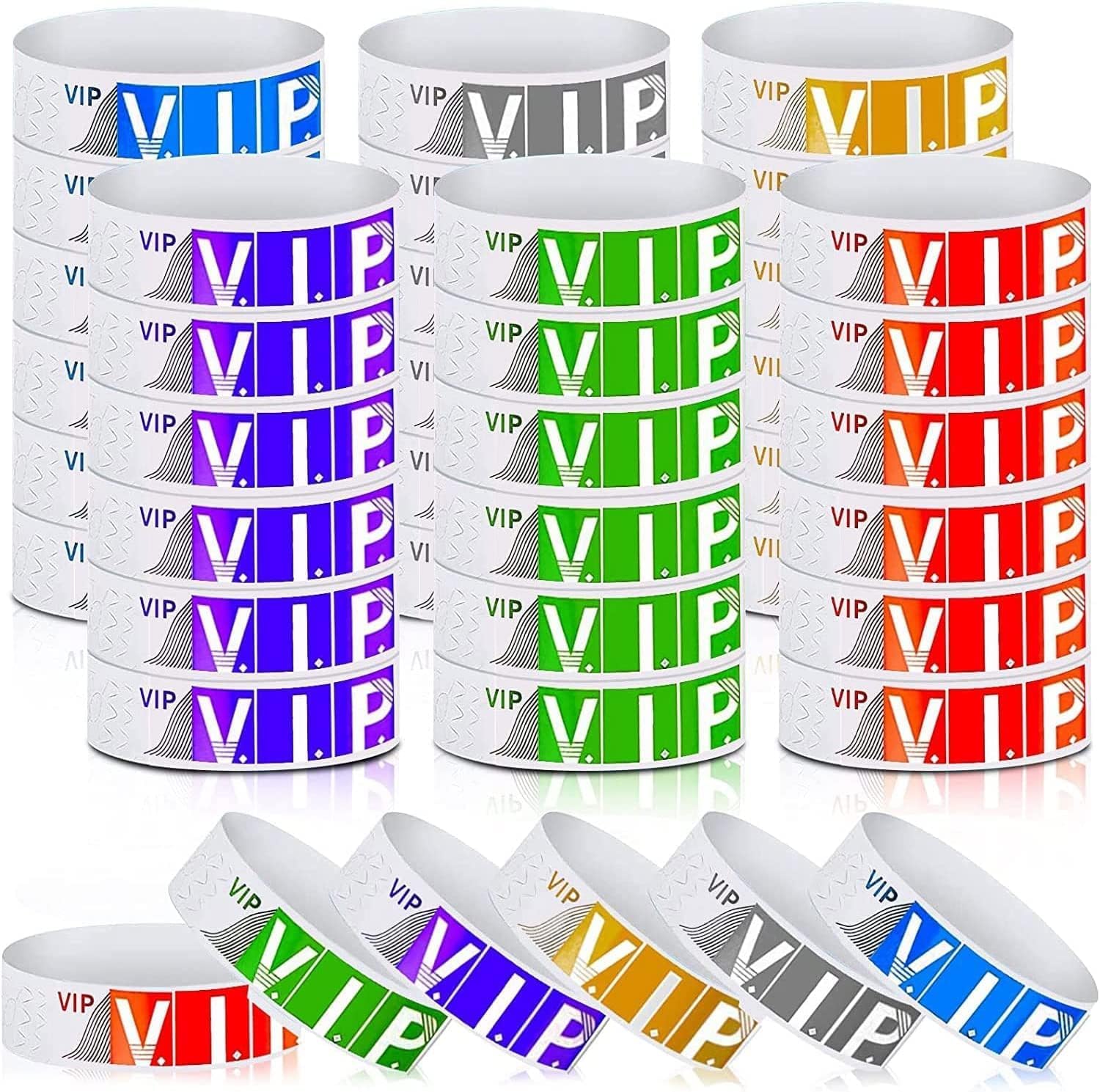 600 Pcs VIP Paper Wristbands for Events, Neon Colored Wrist Bands, Waterproof Hand Bands, Lightweight Event Adhesive Wristbands, Tear Resistant, for Party Club Events, 0.79 X 10 Inch