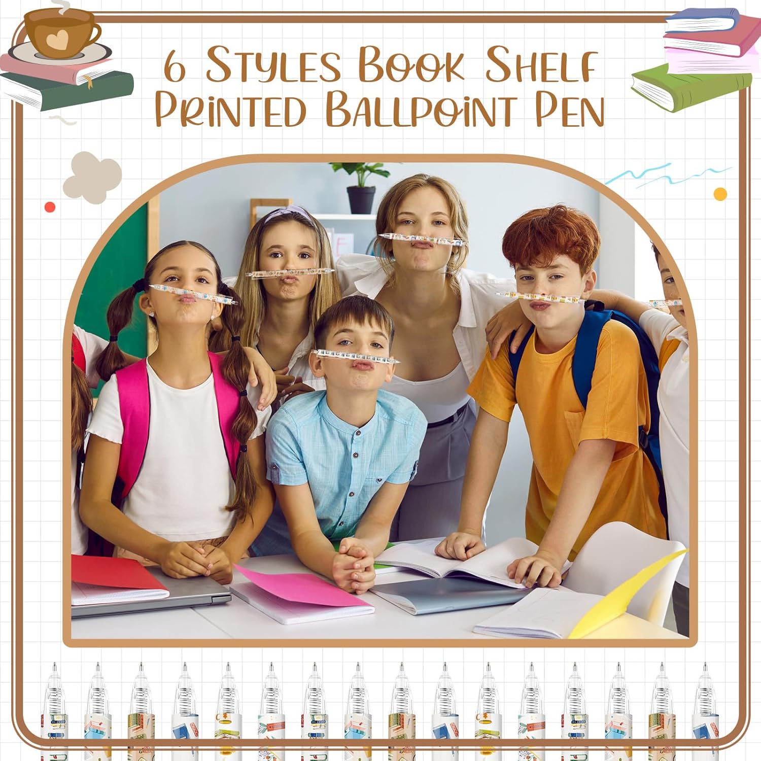 Jetec 60 Pcs Book Lover Gifts Ballpoint Pens Sets Stuff Aesthetic Retractable Pens Office Supplies Gift for Student Book Club Reading Librarian Gifts - Image 4