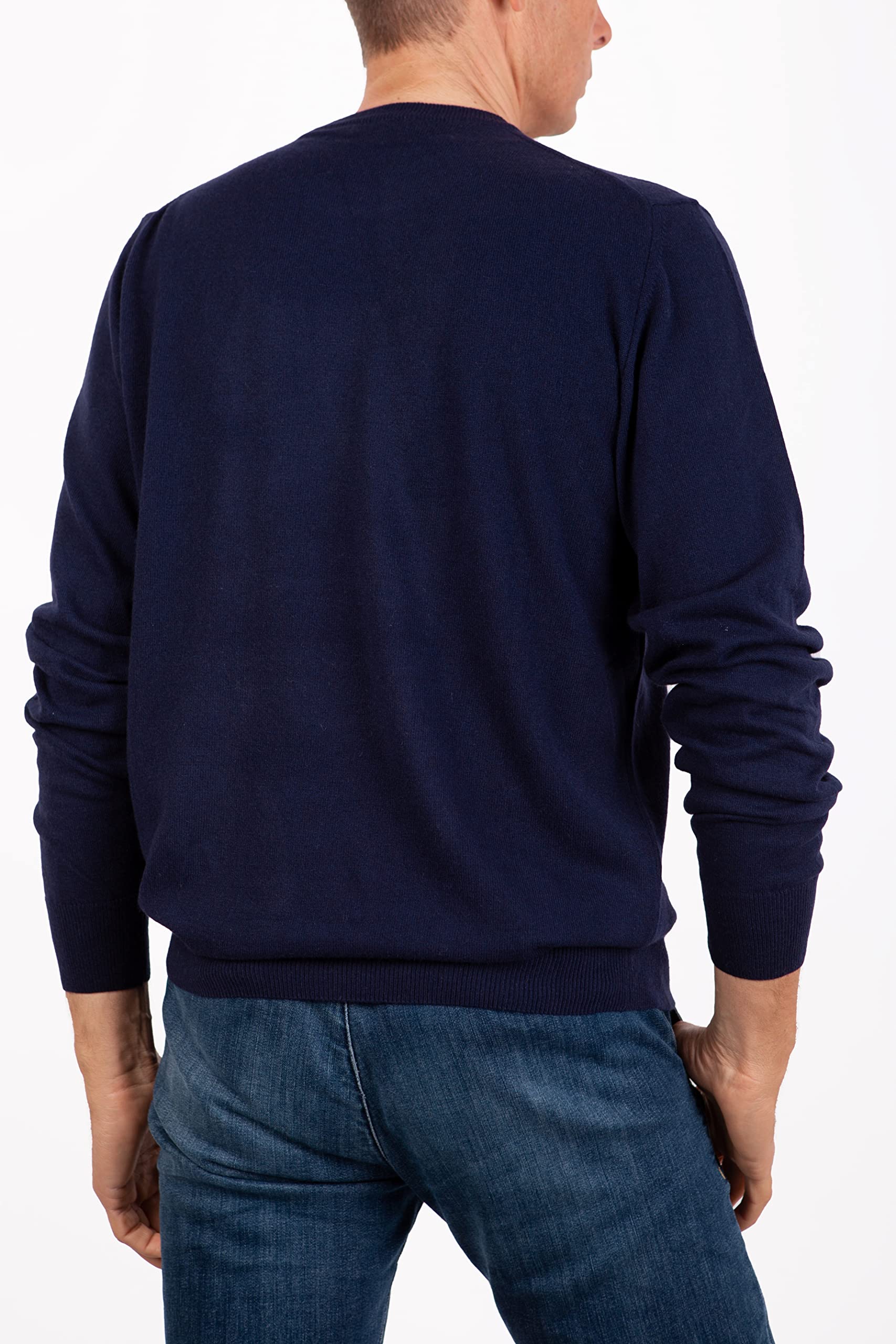 Col Rond Homme à Manches Longues mélangé Cachemire Soie Made in Italy
