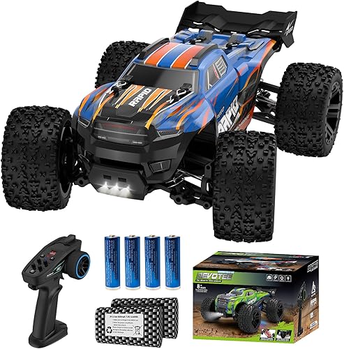 Miniatura 9 de Nikuku Auto de control remoto, de alta velocidad todo terreno todoterreno rápido RC con 2.4 GHz, escala 1:20 máximo 38 KPH 4WD eléctrico de camión a