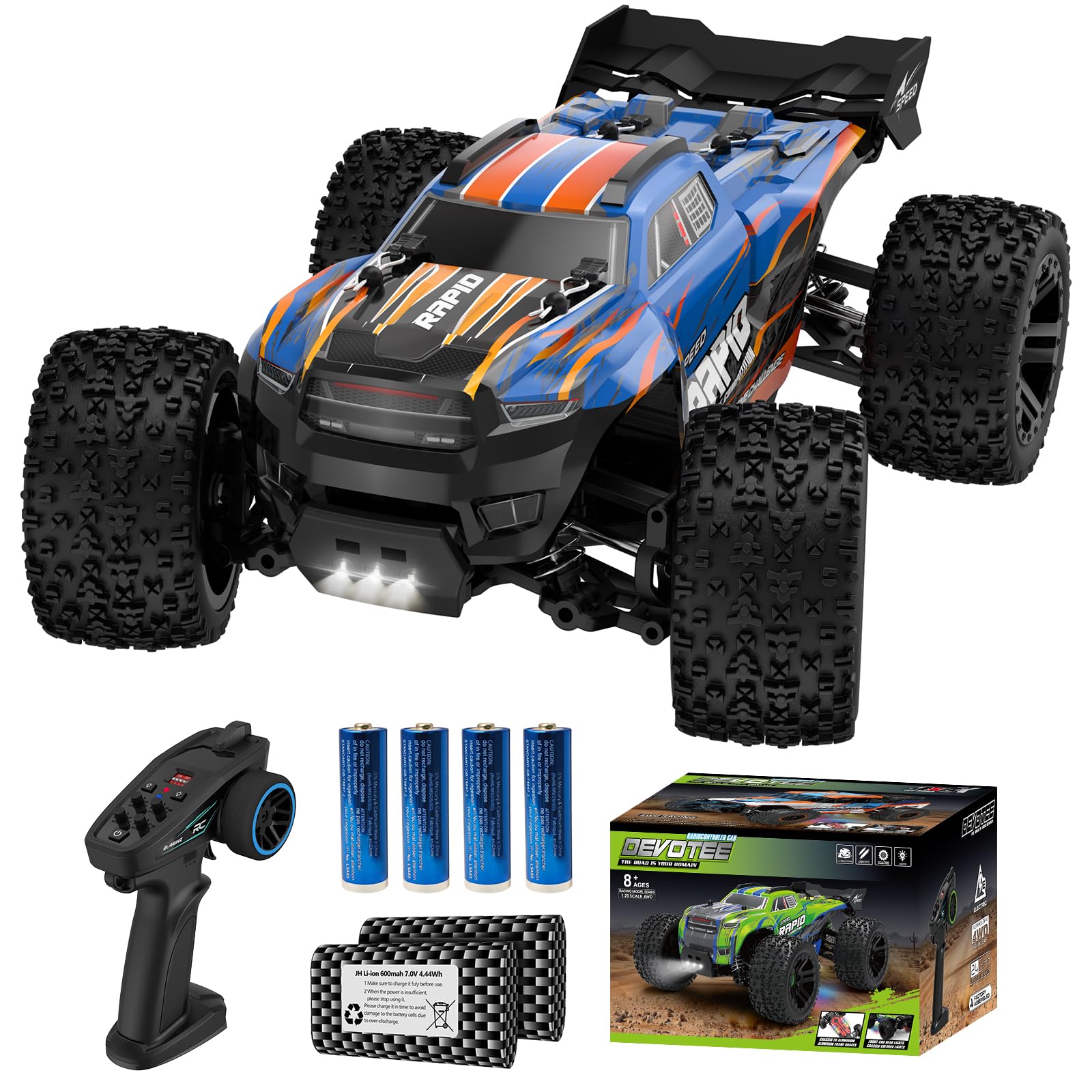 Photo 1 of ***BROKEN, SOLD FOR PARTS***  Nikuku Fast Remote Control Car, 38 KPH High Speed Off Road RC Cars with 2.4 GHz, 1:20 Scale 4WD Electric All Terrain RC Monster Truck Toys, Christmas Birthday Gifts for Adults & Boys
