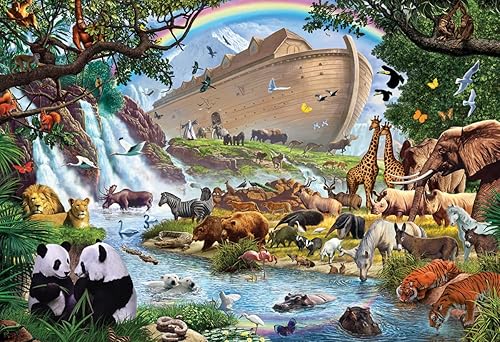 Vermont Christmas Company Rompecabezas de 100 piezas del Arca de Noé, piezas grandes, perfecto para niños y personas mayores