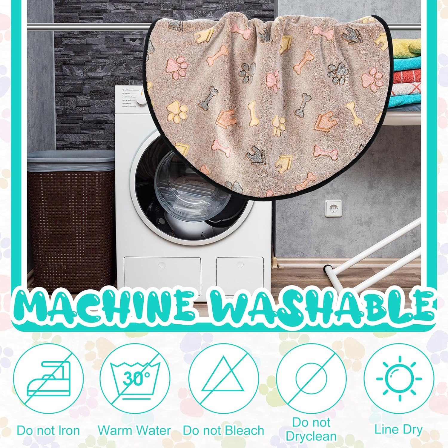 8 Pack Round Pee Pads for Dogs Washable 32'' Waterproof Whelping Pads Reusable Puppy Pads Anti Slip Pet Training Pads Absorbent Whelping Floor Pad Whelping Box Supplies for Crate Potty