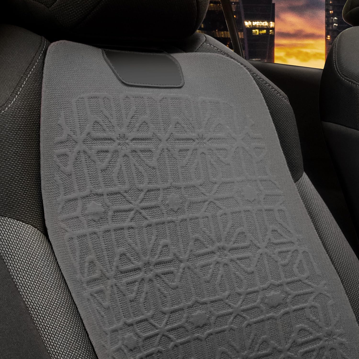 Protex Series Front Row Set Seat Covers Woven Polyester Universal for Cars Trucks SUV, Grey, CA-SC-PROTEX-F-GY