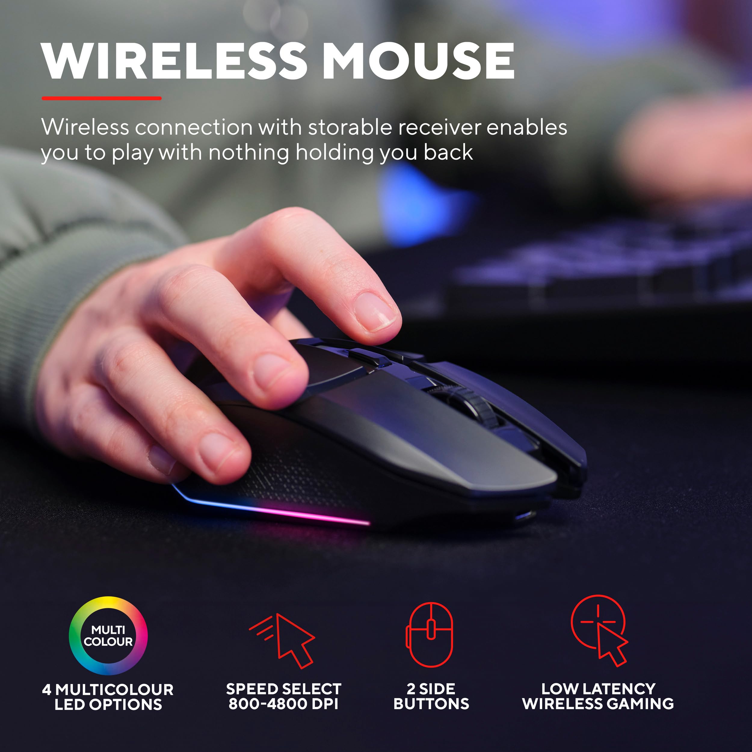 Trust GXT 1794 Gaming-toetsenbord QWERTZ lay-out set met draadloze muis Trust GXT 1794 Gaming-toetsenbord QWERTZ lay-out set met draadloze muis