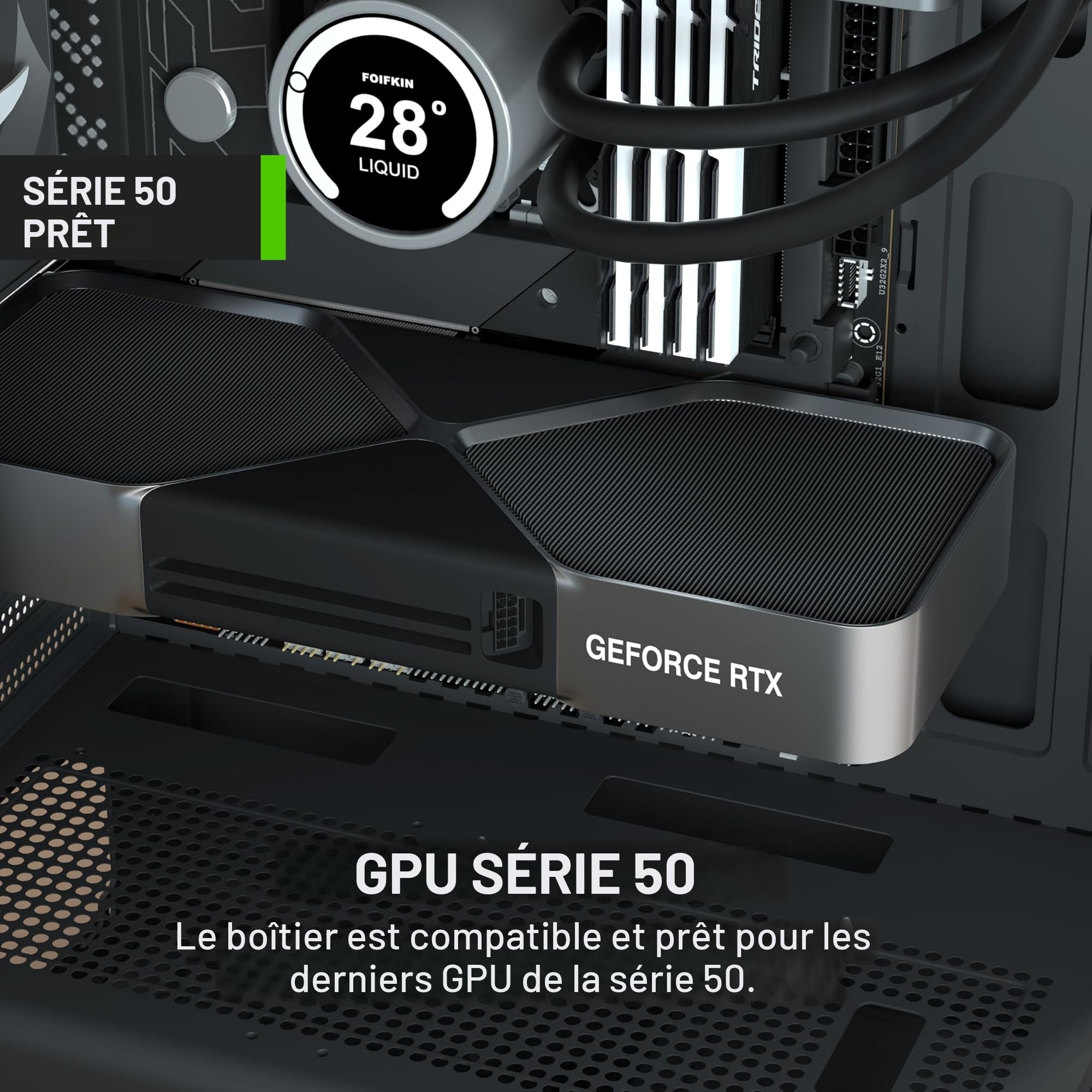FOIFKIN K6 Boîtier PC ATX avec 6 Ventilateurs PWM ARGB-(3 x 140 mm et 3 x 120 mm),Boîtier PC Mid-Tower en Mesh,Haut débit d'air,Support RAD 240 mm,boîtier ATX Blanc,boîtier pc Gamer,Type-C(Noir, K6)