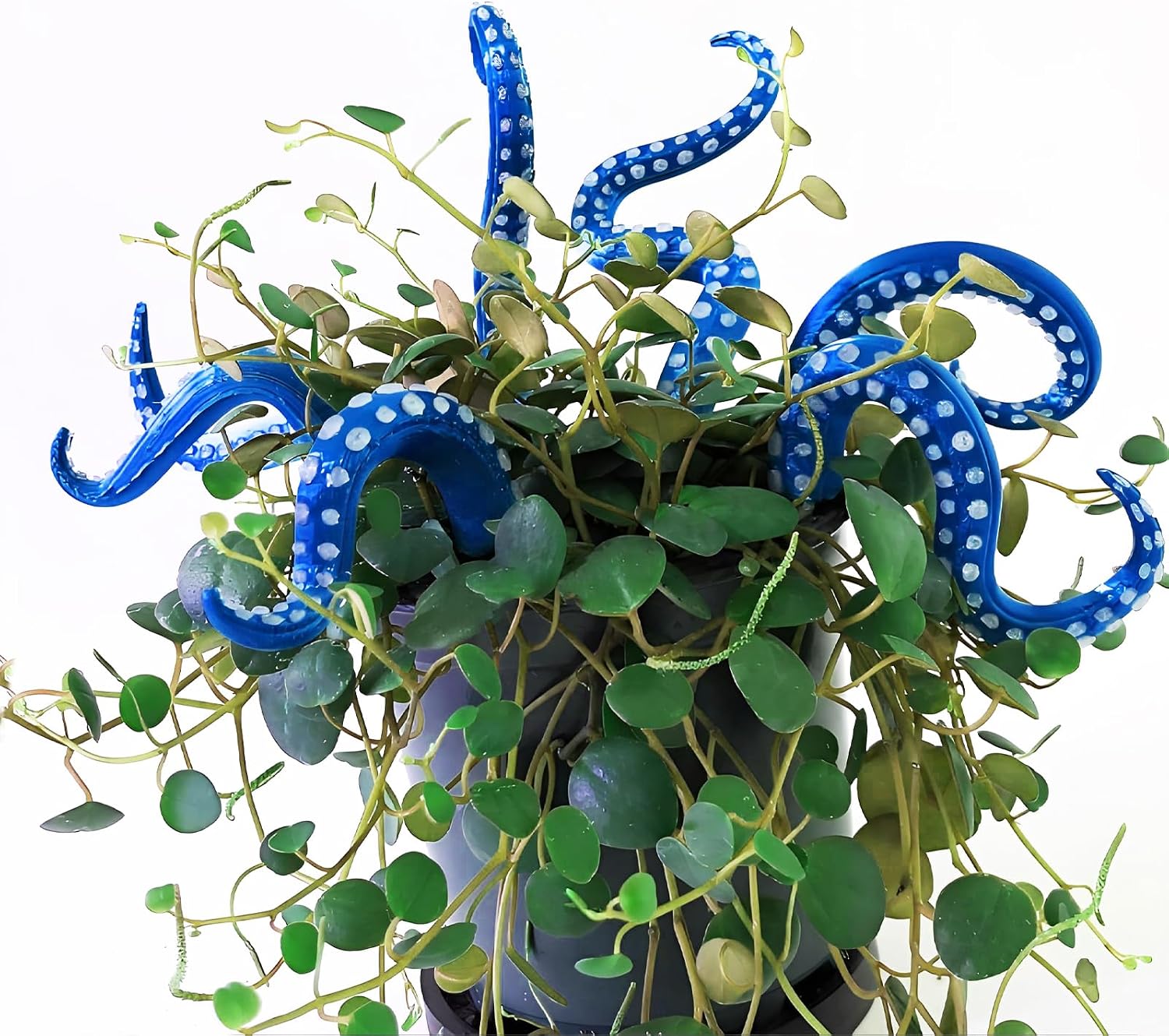 7Pcs Blue Octopus Tentacle Stakes Glowing in the Dark Garden Decor Halloween Ocean Theme Lawn Ornaments Resin Funny Potted Plant Sculptures for Indoor Outdoor Home Decoration image 4
