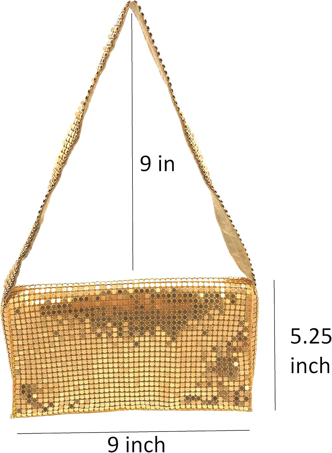 Women Vintage Evening Clutch Metal Mesh soft purse with Short Shoulder Strap for Parties, Weddings, Events - Image 4