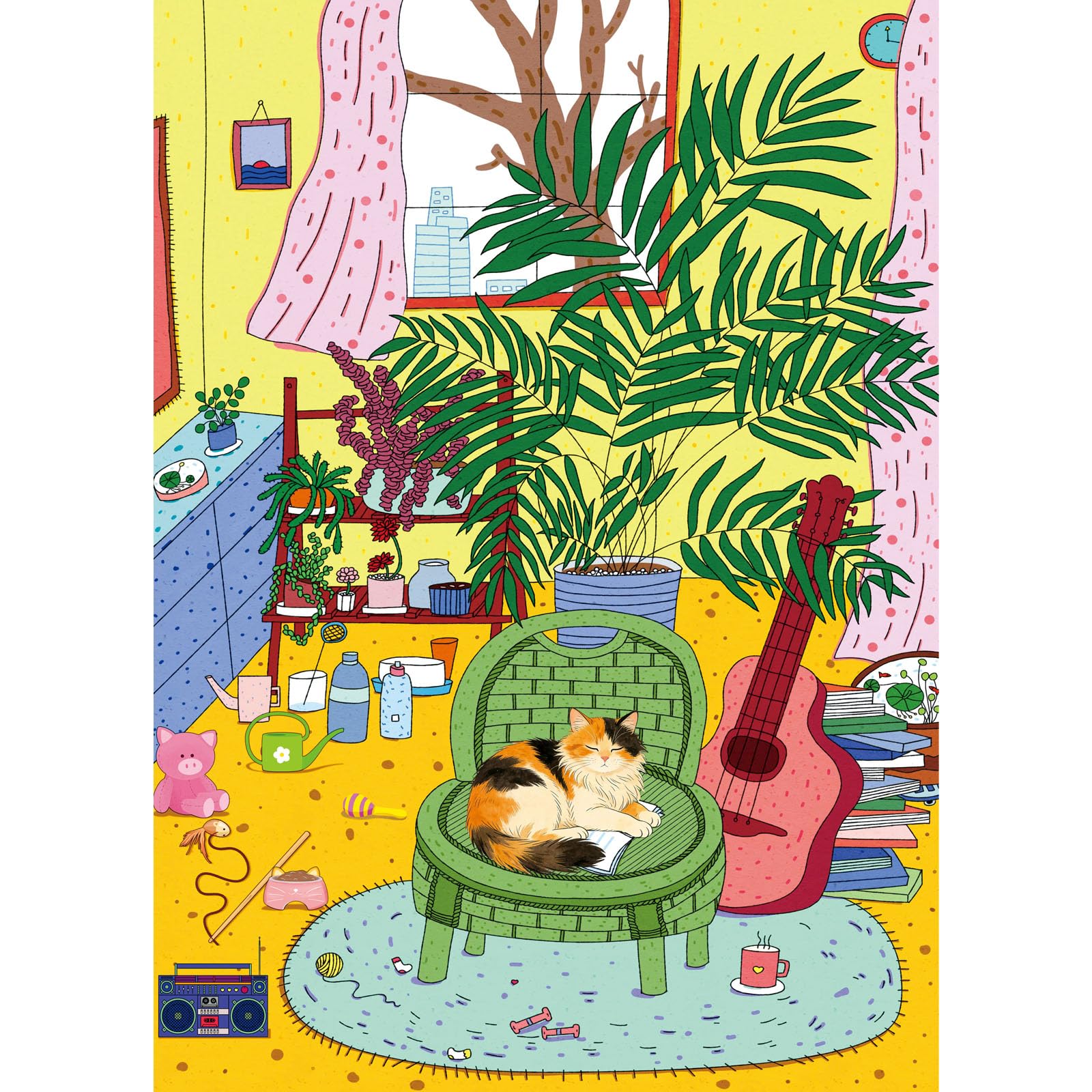 HUADADA Jigsaw Puzzles for Adults 1000 Pieces, Cosy Cat Home Life Scene, Relaxing Hobby & Wall Decor, Gift for Men Women — image 1