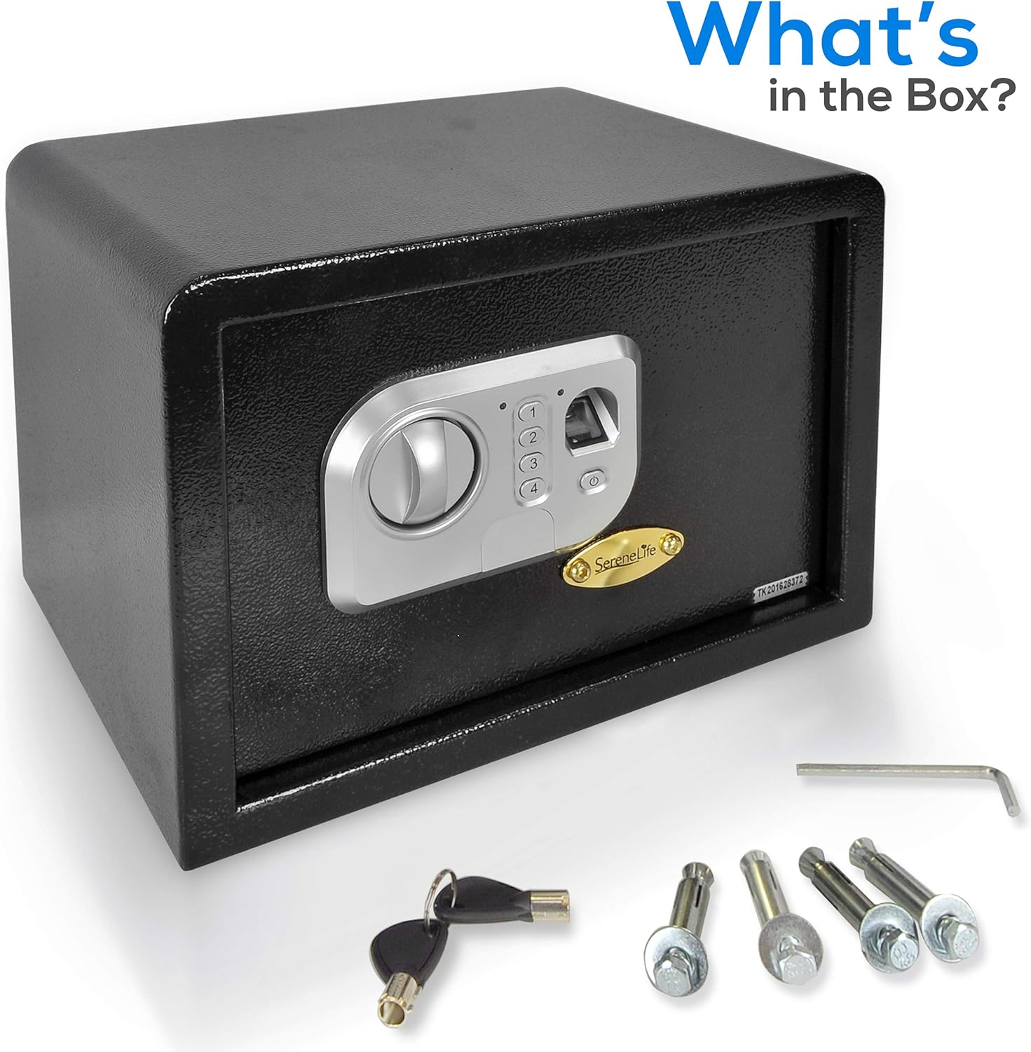 SereneLife Electronic Safe Box | Heavy Duty 13.8’’ x 9.8” Money Safe | Digital Touch Pad Lockbox with Code and 2 Keys | Small Safe Box for Home or Office, Secure Cash, Jewelry, & Firearms