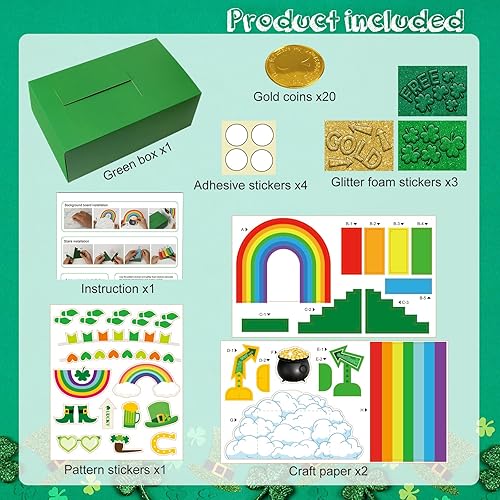 Miniatura 4 de GYGOT Kit de trampa para duende del día de San Patricio para niños, kit de manualidades para atrapar un duende para niños, suministros de fiesta de