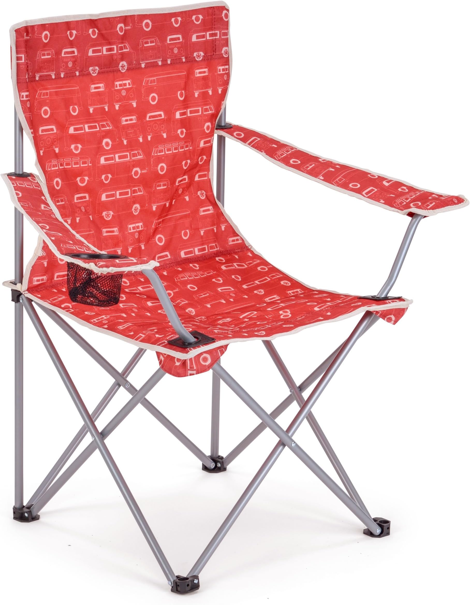 Volkswagen Red Folding Pattern Camping/Beach Chair