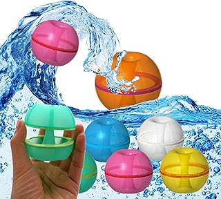 12 Pcs Reusable Water Balloons, Summer Beach Water Toys for Kids and Adults, Magnetic Self-Sealing Donut Shape Water Balls Quick Fill for Summer Outdoor Backyard Pool Fun Party Games Activities