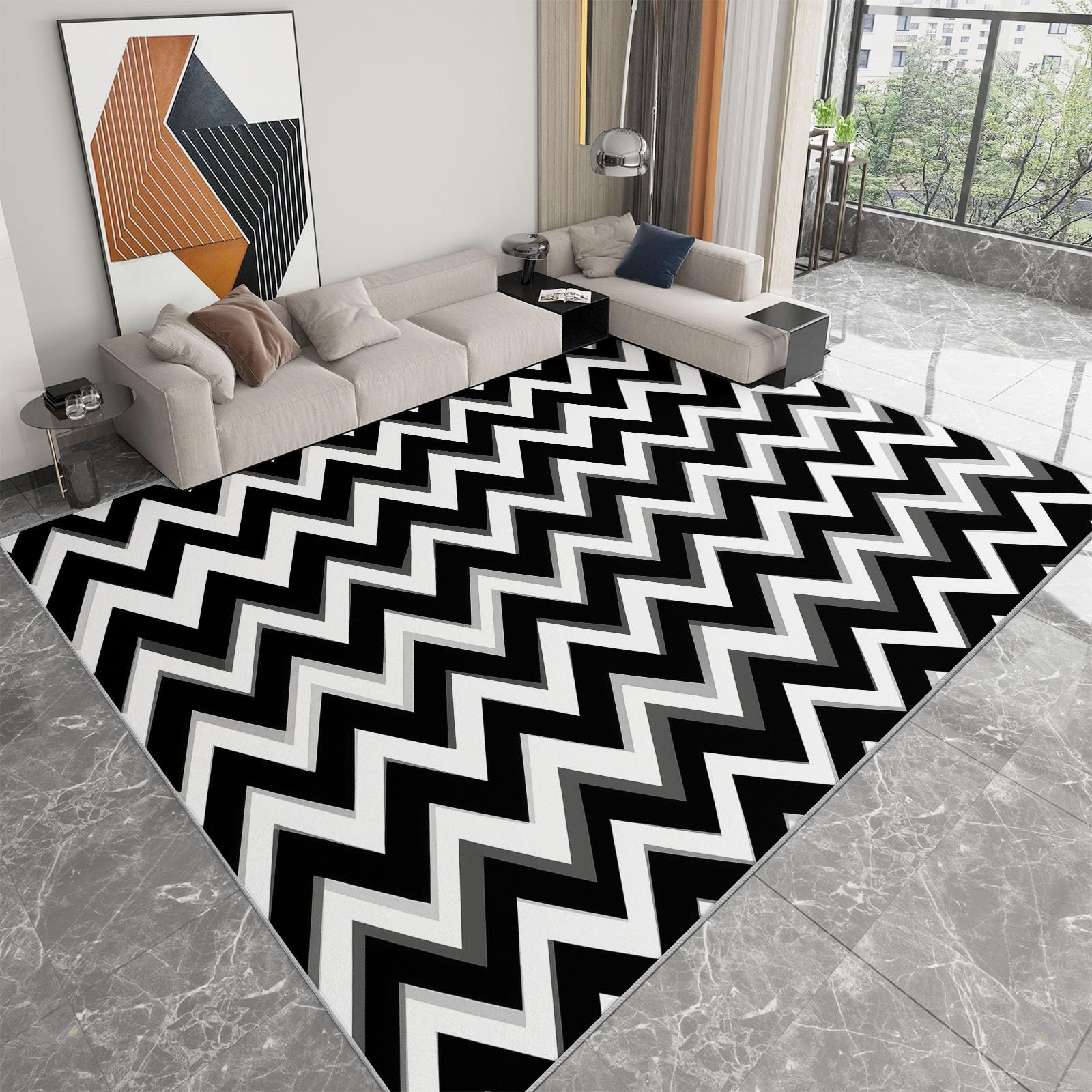 Tapis de salon motif zigzag pour sublimer votre chambre à coucher et bureau