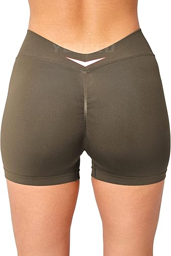 Miniatura 8 de YEOREO Pantalones cortos de entrenamiento para mujer, espalda en V, levantamiento de glúteos, sin costuras, cintura alta