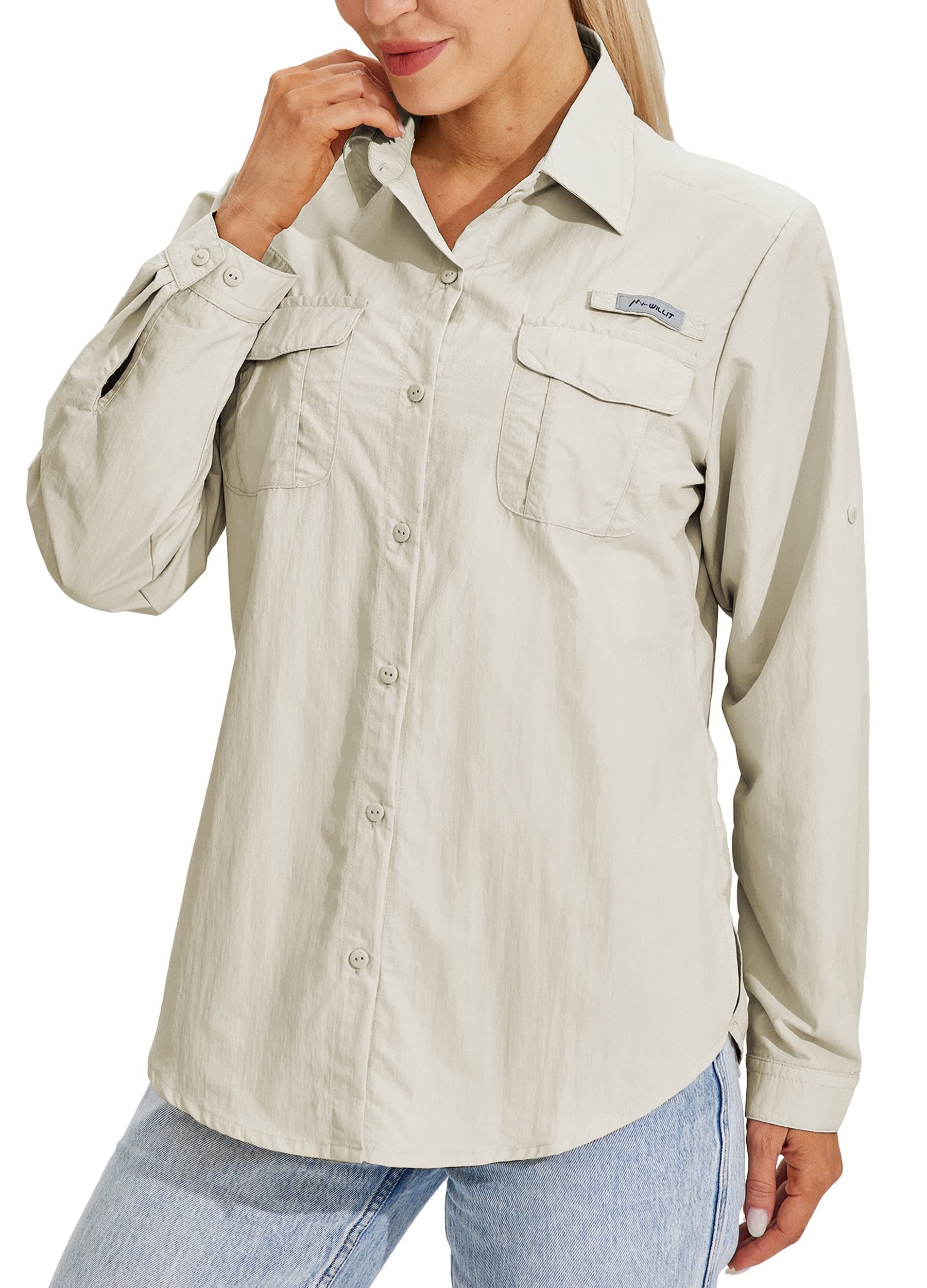 WILLIT Maglietta da donna UPF 50+, protezione solare, maglietta a maniche lunghe, da trekking, Safari Angel Shirts SPF, asciugatura rapida, per escursioni, attività all'aria aperta