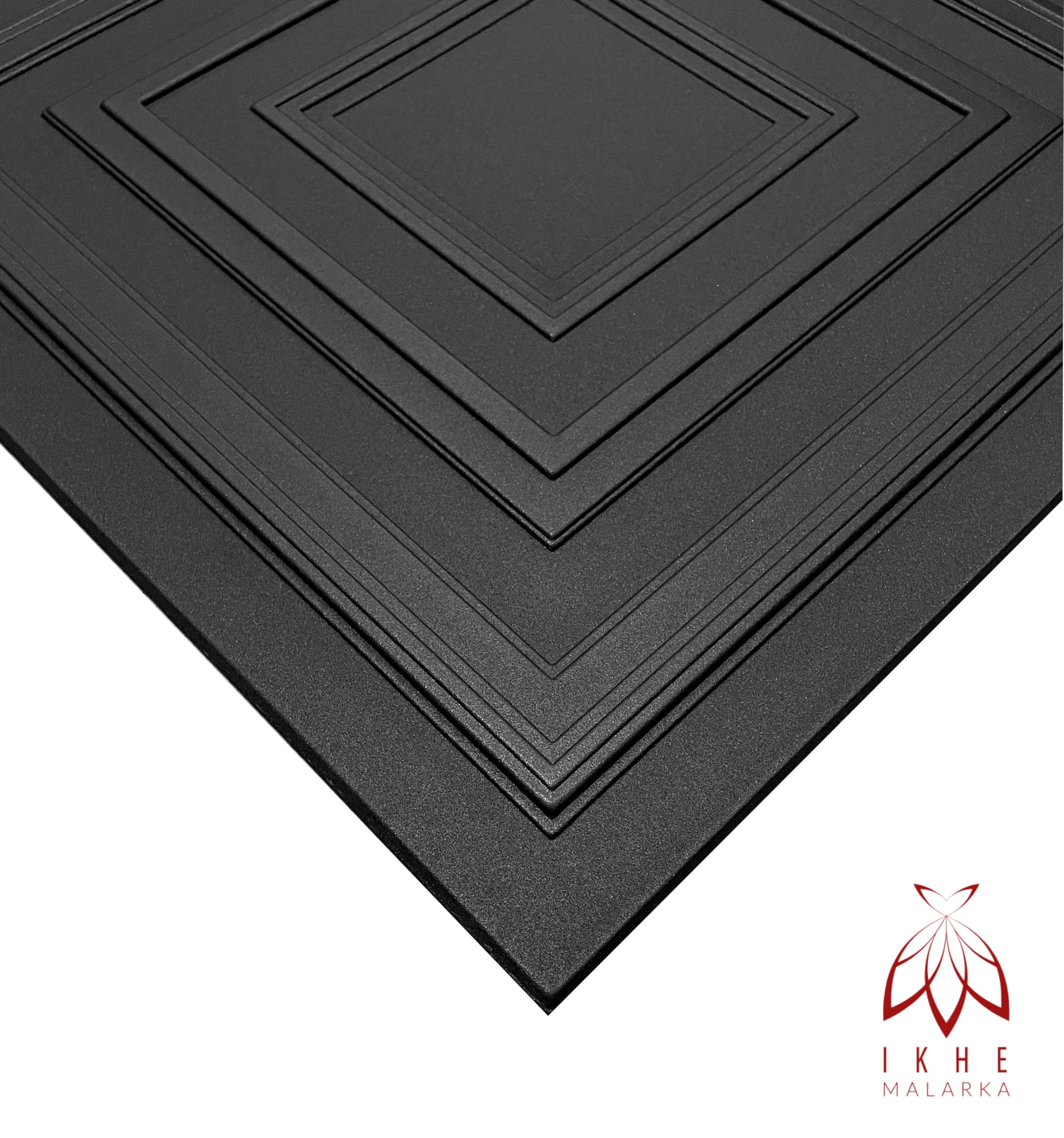 Lot de 40 panneaux 3D de 10 m² en polystyrène - 50 x 50 cm - Panneaux de plafond - Panneaux muraux - Décorations, plafonds - Revêtement mural - 2 à 3 mm d'épaisseur - polystyrène XPS 0831 - Noir