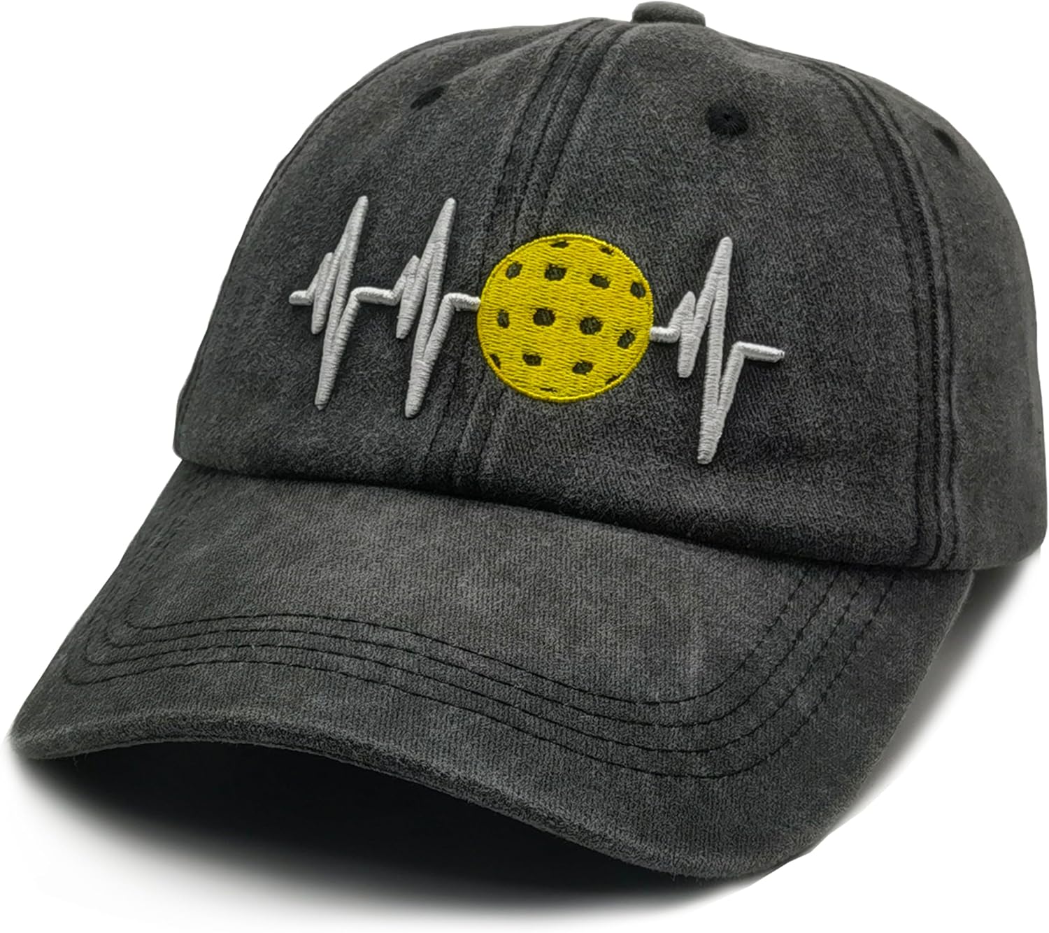 Pickleball Hat for Men Women,Adjustable Embroidered Pickle Heart Baseball Cap,Pickleball Accessories Black - Image 2