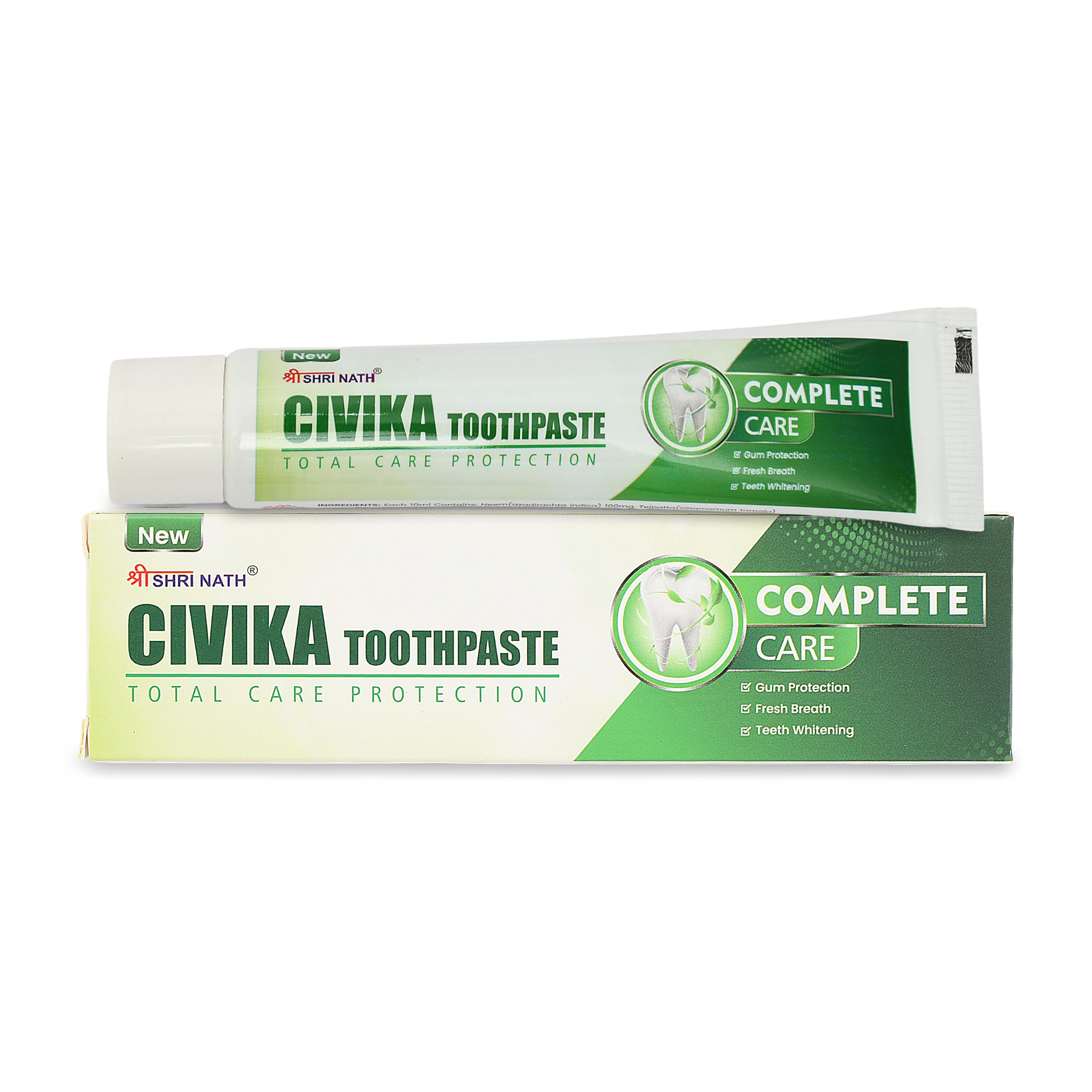 Shri Nath Civika Complete Care Herbal Toothpaste | Ayurvedic Formula, Gum Protection, Fresh Breath, Teeth Whitening, Neem & Babool Blend-image-43