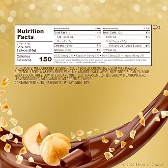 Ferrero Rocher, 12 Count, Premium Gourmet Milk Chocolate Hazelnut, Luxury Chocolate Holiday Gift, Individually Wrapped, 5.3 Oz