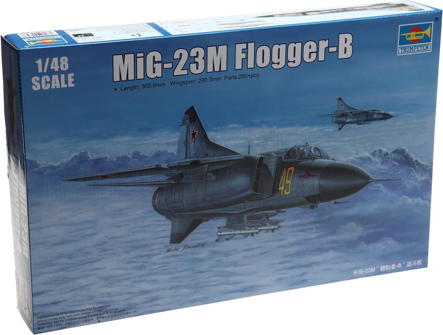 Trumpeter 1/48 MiG23M Flogger B Russian Fighter Model Kit