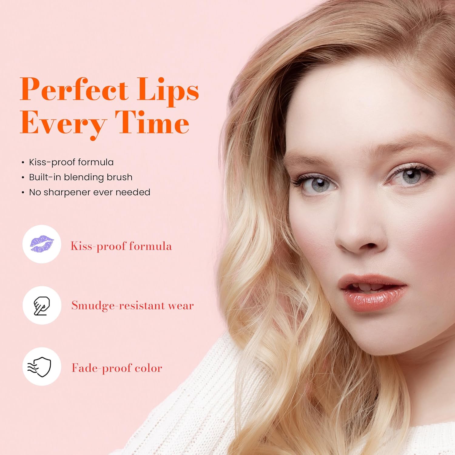 Juwel Cosmetics Retractable Lip Pencils for Women, Rich Creamy Lip Liner Pencil, Waterproof & Long Lasting, Easy to Use Mechanical Pencil with Carnauba Wax, Paraben-Free, Pink Daiquiri - Image 2