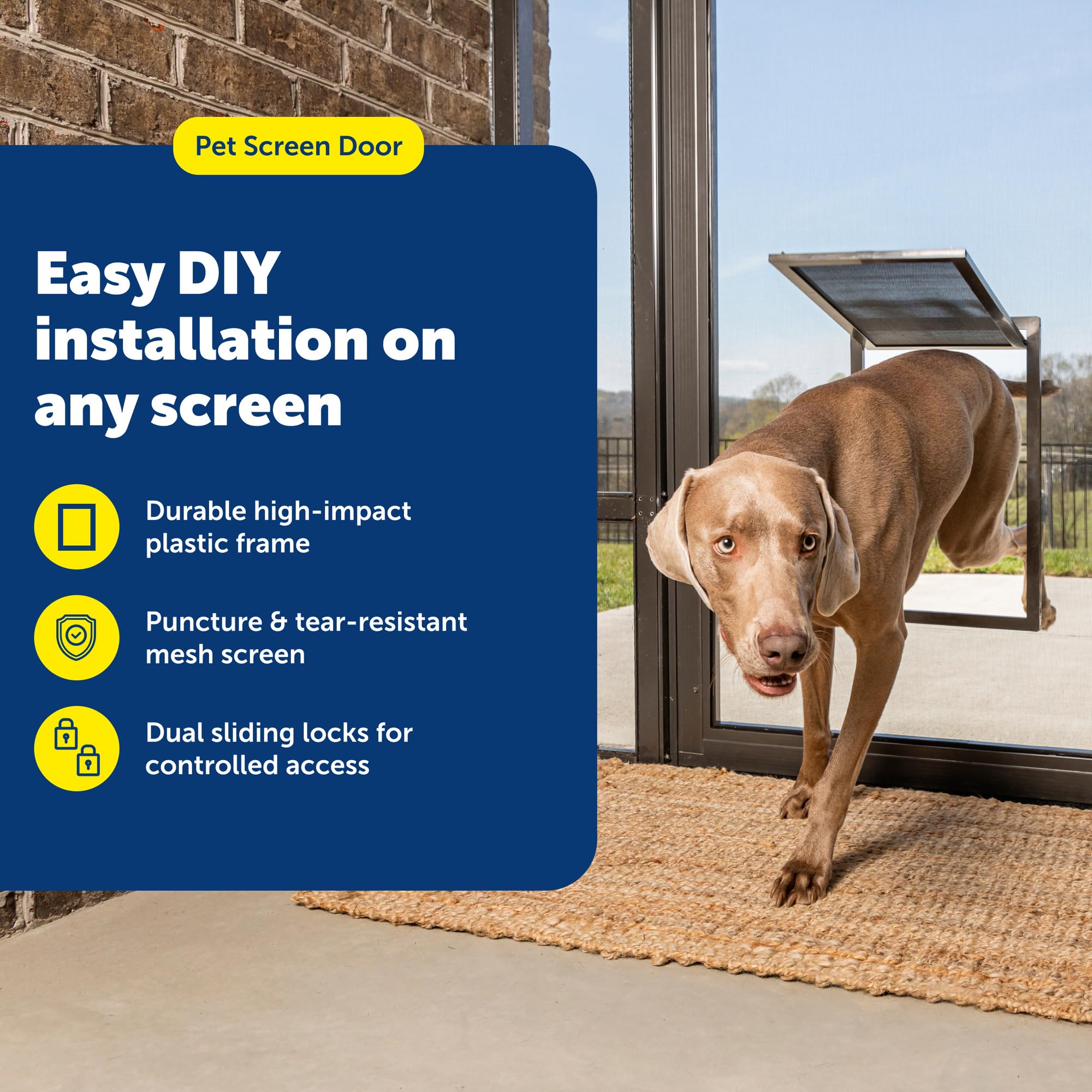 PetSafe Puerta mosquitera para Mascotas, Solapa para Perros y Gatos para Puerta mosquitera, Grande, Ventana, Puerta de tormenta y Porche