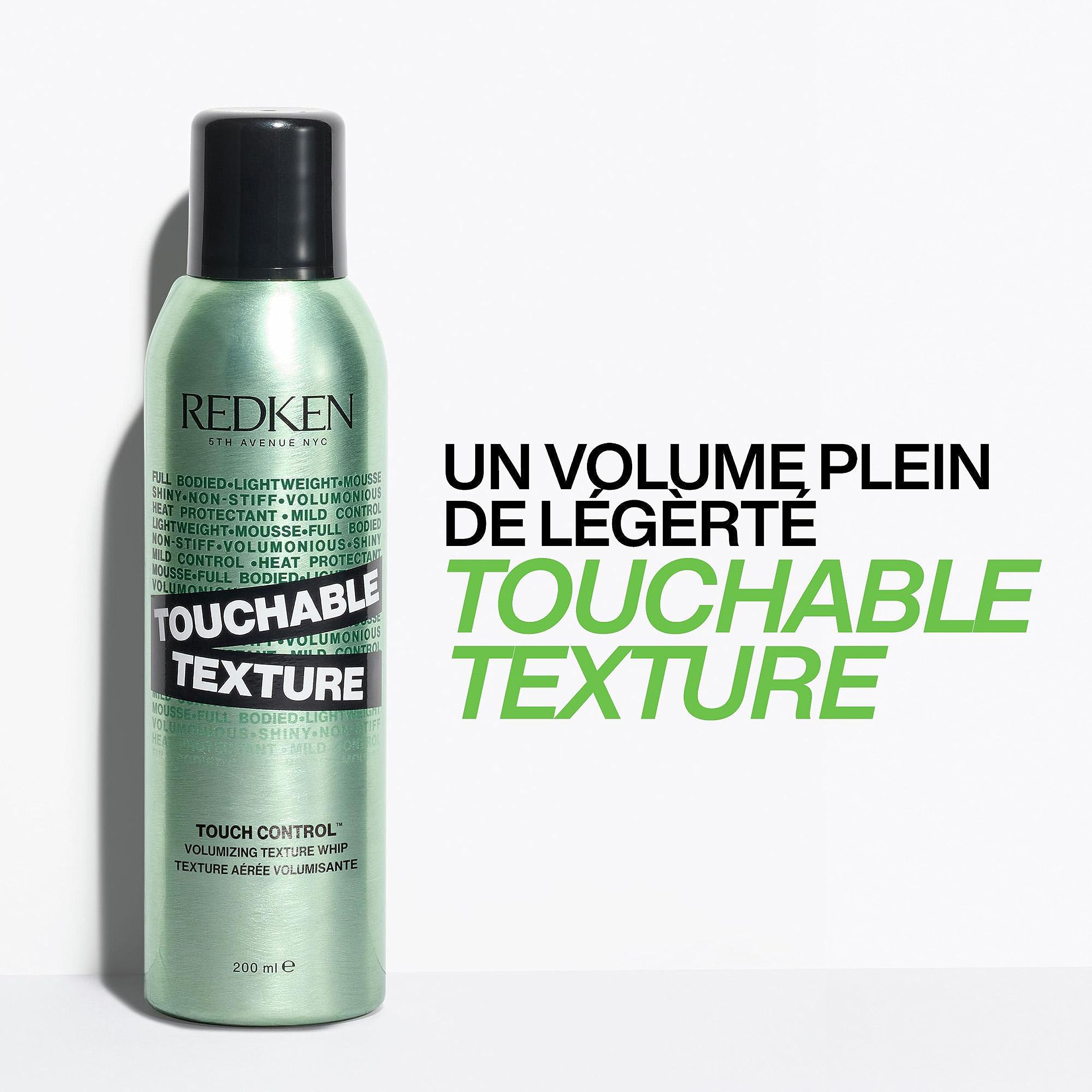 REDKEN - Mousse Volumisante & Texturisante - Facilite Le Brushing - Contrôle Maximal & Fini Mat - Formule Testée Dermatologiquement - Tous Types De Cheveux - Touchable Texture - 200 ml