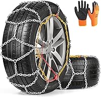 Coco Bird 4WD-110 Snow Chains for Pickups SUVs 4WD - Thickened High Carbon Steel Anti-Slip Tire Chains Set of 2, R16-R22 Tires