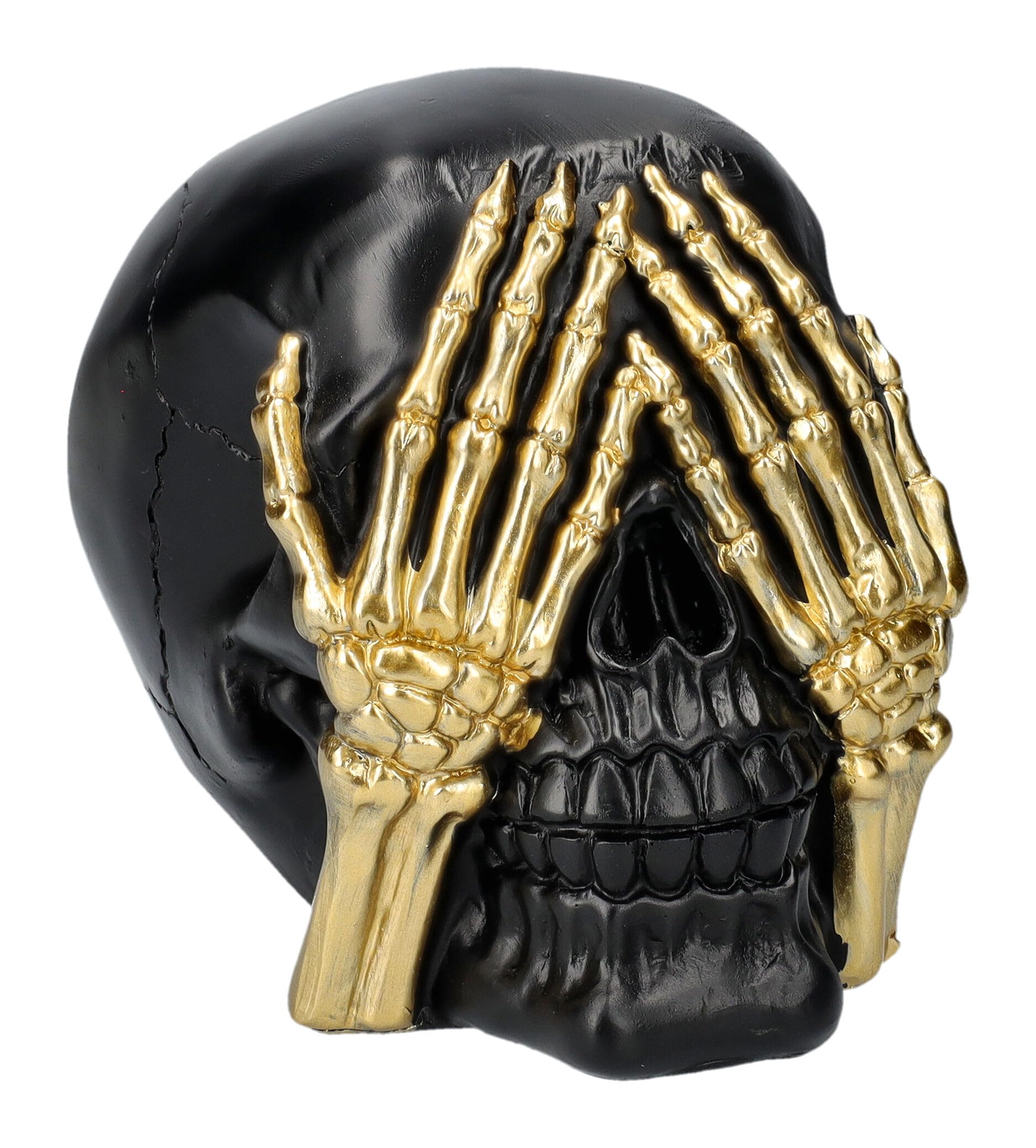 Figuren Shop GmbH Teschio non è un male 12 cm – nero oro decorazione teschio