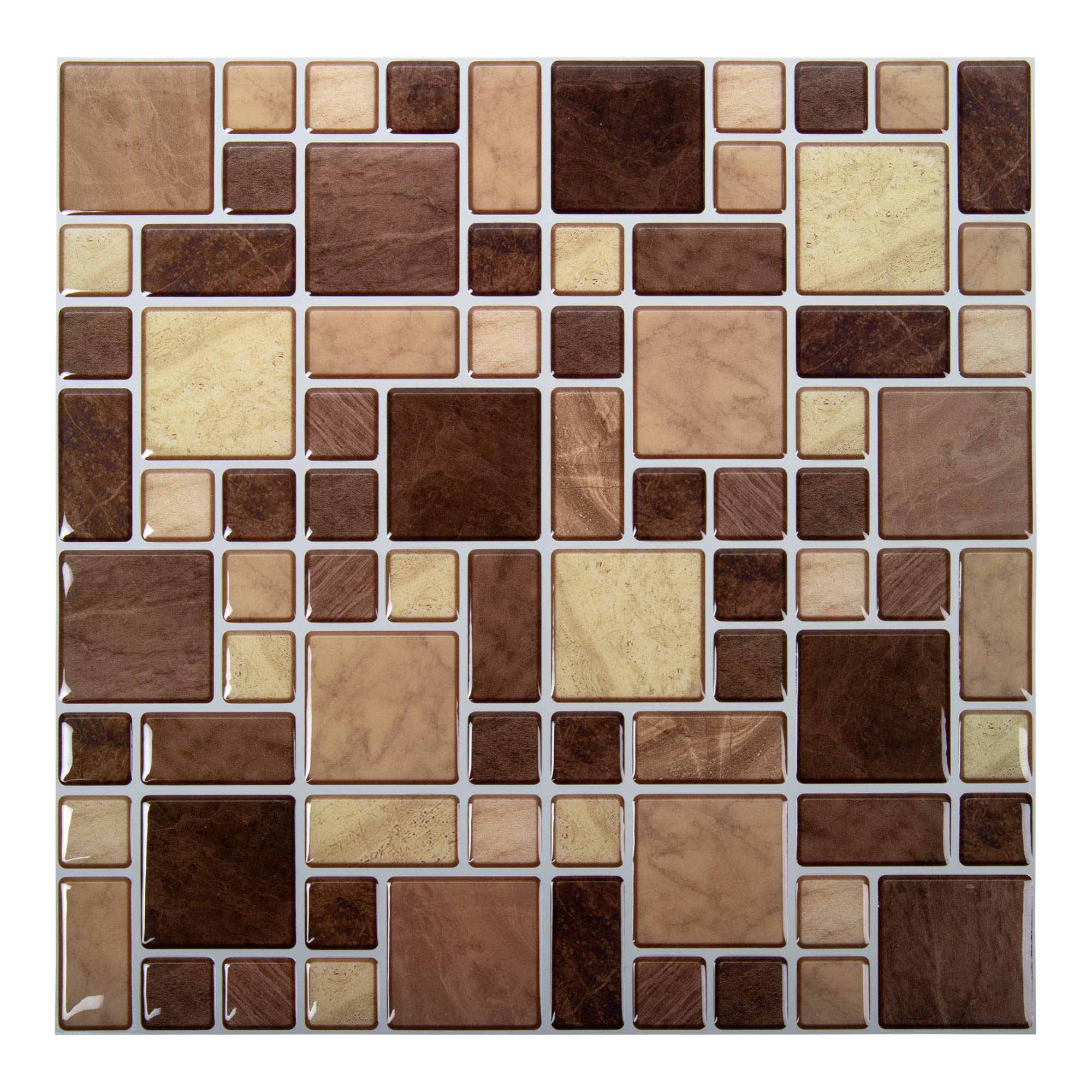 Truu Design Self-Adhesive Peel and Stick Accent Wall Tiles Set for Kitchen Backsplash, Bathroom, and Living Room