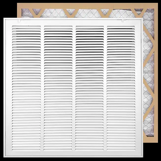 Fits 30x20 Duct Opening | Filter Included Steel Return Air Filter Grille by Handua [Removable Door] for 1-inch Filters | Vent Cover Filter Grill | Whi