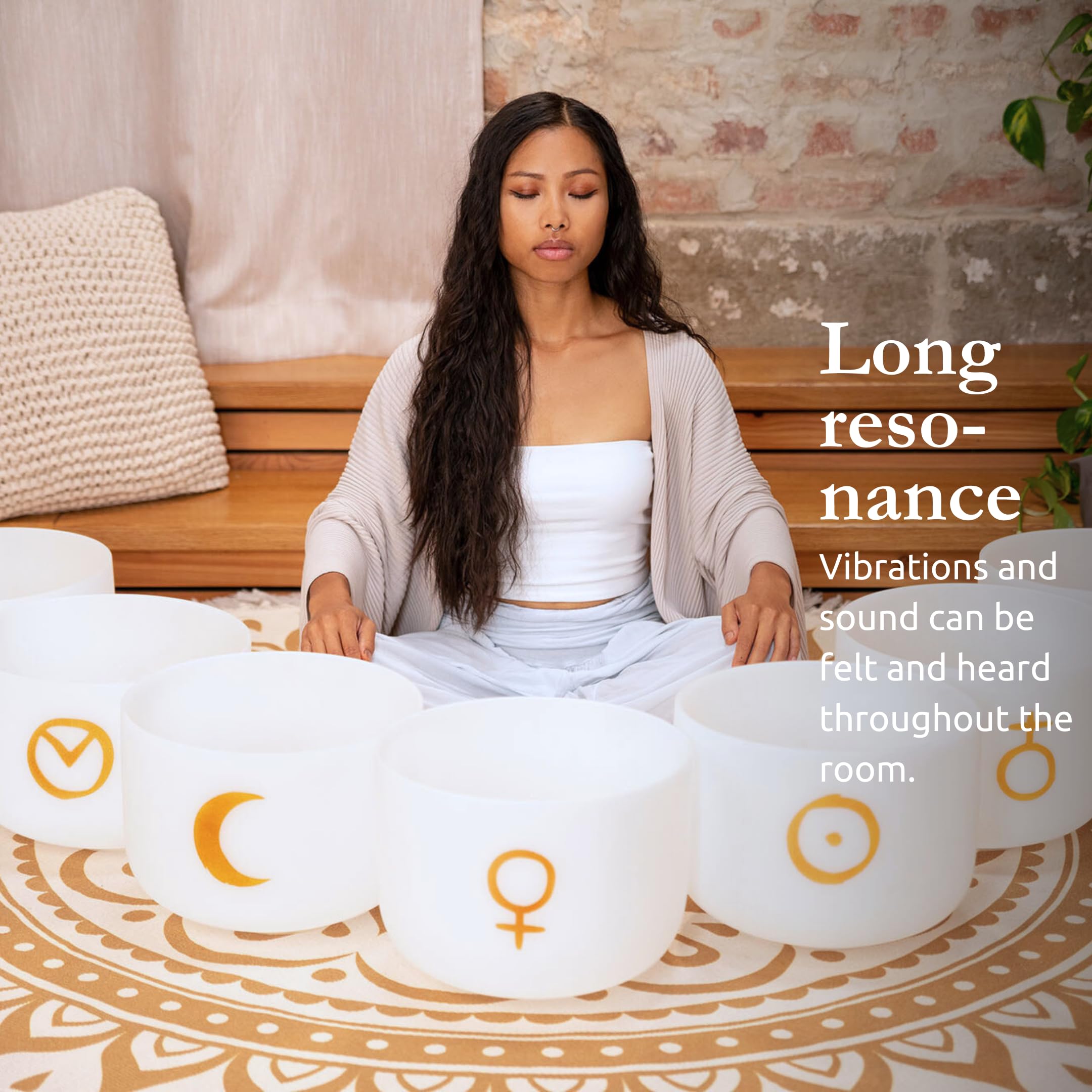 Sonic Energy 12 Zoll Kristallklangschale Sonne – 126,22 Hz, Ton H3, Solarplexuschakra – Für Meditation, Yoga, Klangheilung – Inkl. Silikonring (PCSB12S)