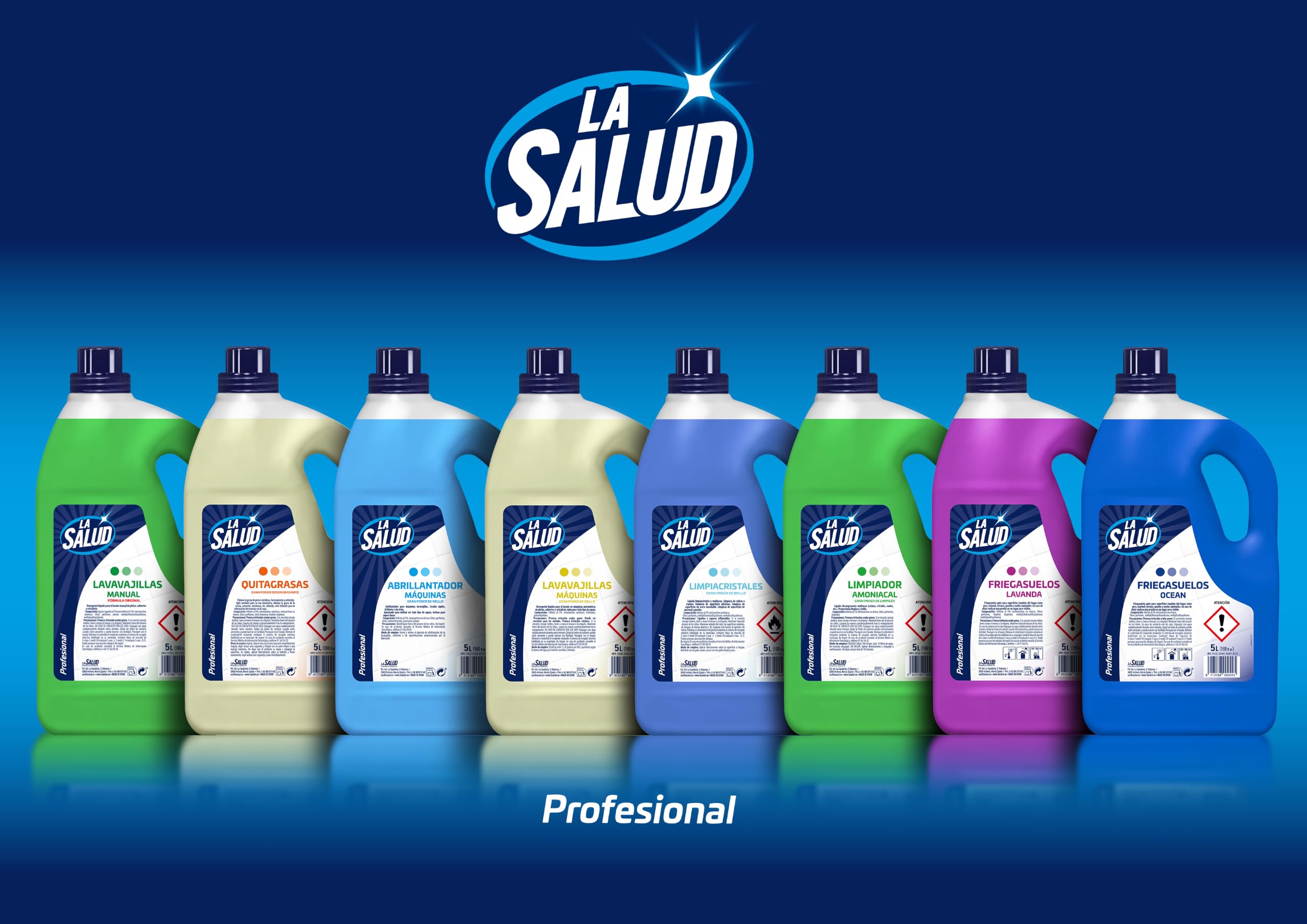 Lavastoviglie manuale La Salud Profesional 10 L | Detersivo liquido per lavaggio a mano | Formula originale per stoviglie