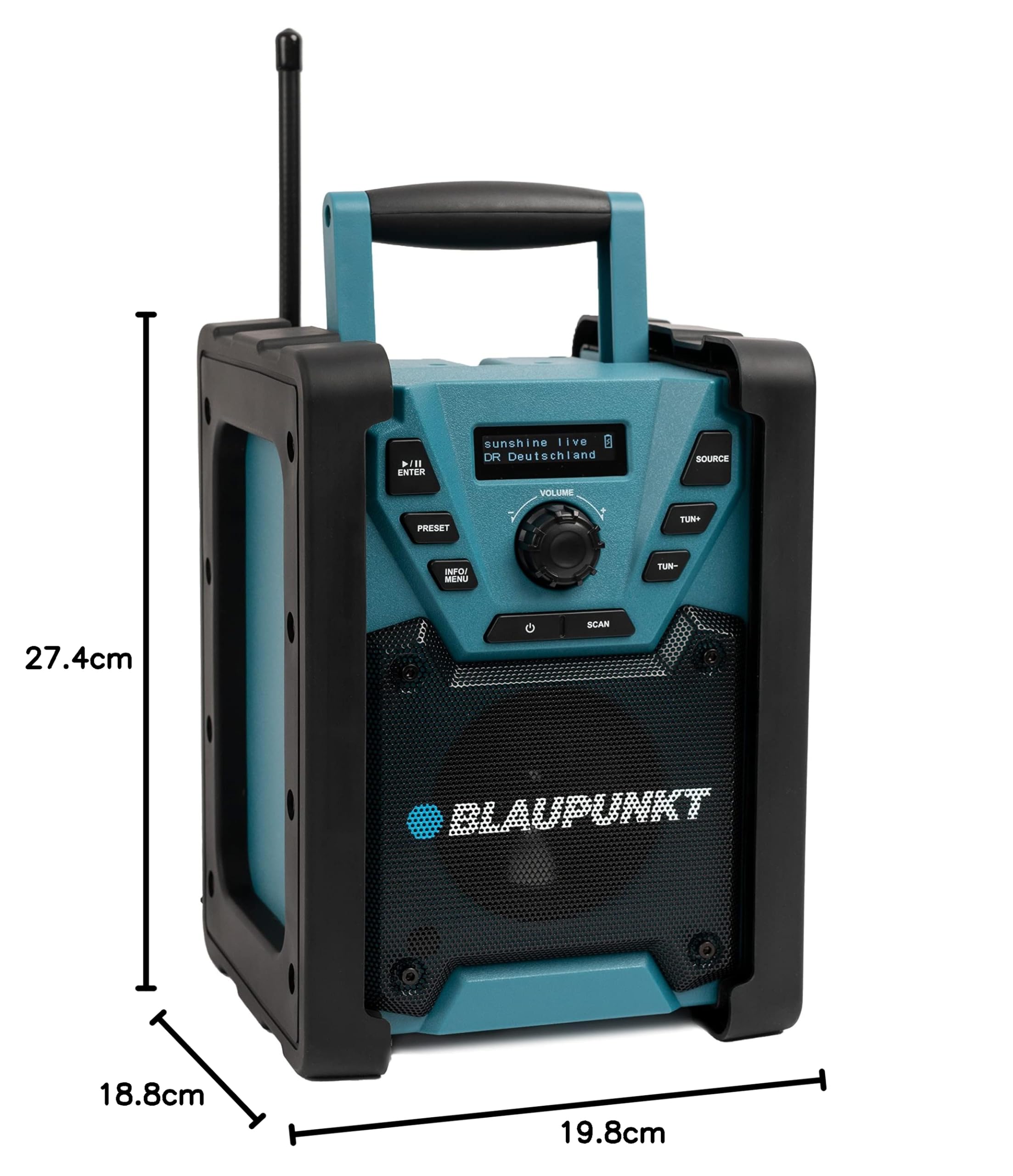 Blaupunkt BSR 200 Radio da cantiere portatile Bluetooth IPX5 5W AUX-IN
