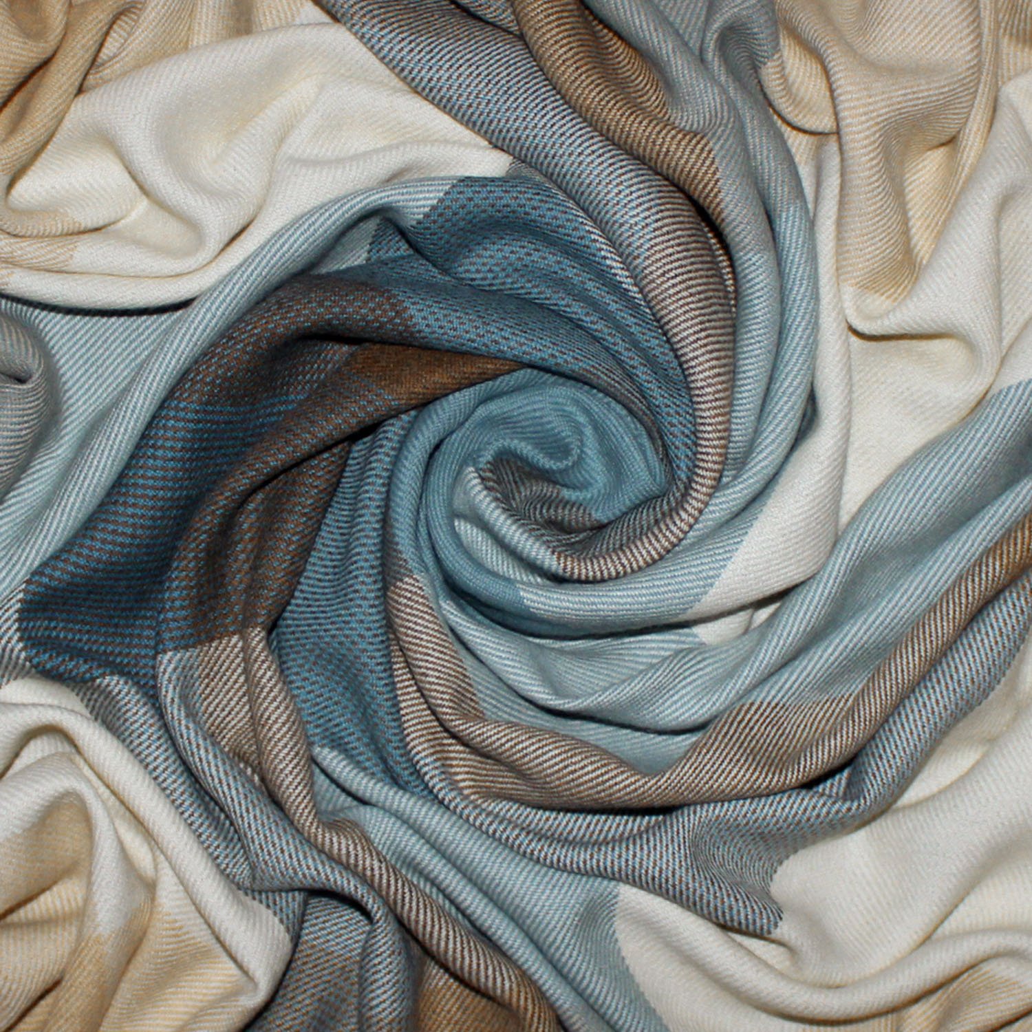 Lorenzo Cana - Alpakadecke 100% Alpaka vom Babyalpaka, Fair Trade Decke Wohndecke, handgewebte Sofadecke Tagesdecke Kuscheldecke, blau braun - 96030