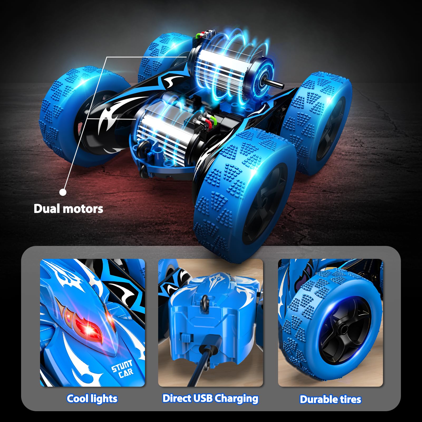 Macchina Telecomandata per Bambini, 2,4GHz, Rotazione a 360°, Auto Radiocomandata Giochi Bambini 4 5 6 7 8 9 Anni, Regalo Bambino 3-12 Ragazzi Regali Giocattoli Natale Compleanno Halloween
